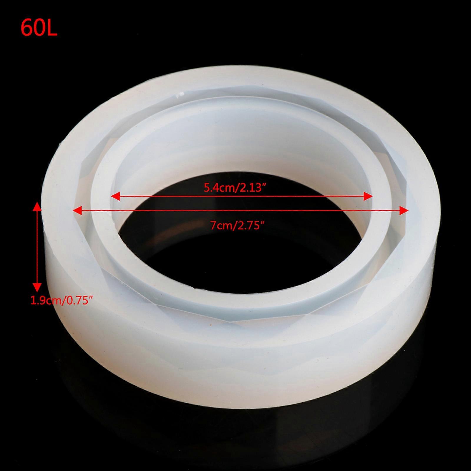 שרף צמיד סיליקון עובש קריסטל אפוקסי שרף תכשיטי יציקת עובש DIY עגול צמיד לחברה גדלים שונים 62 מ"מ