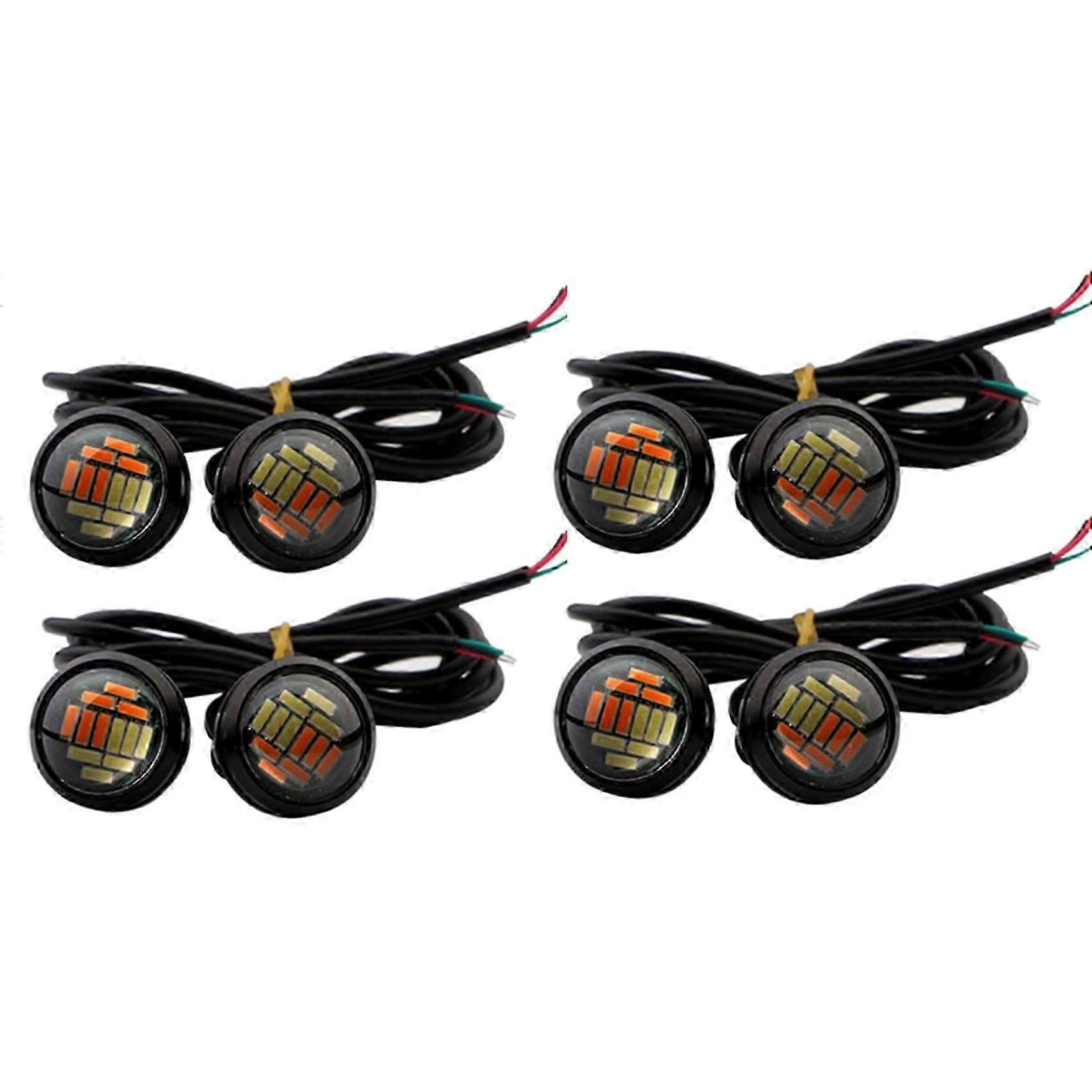 4x 12V 23mm Dual Color Switchback LED Lights