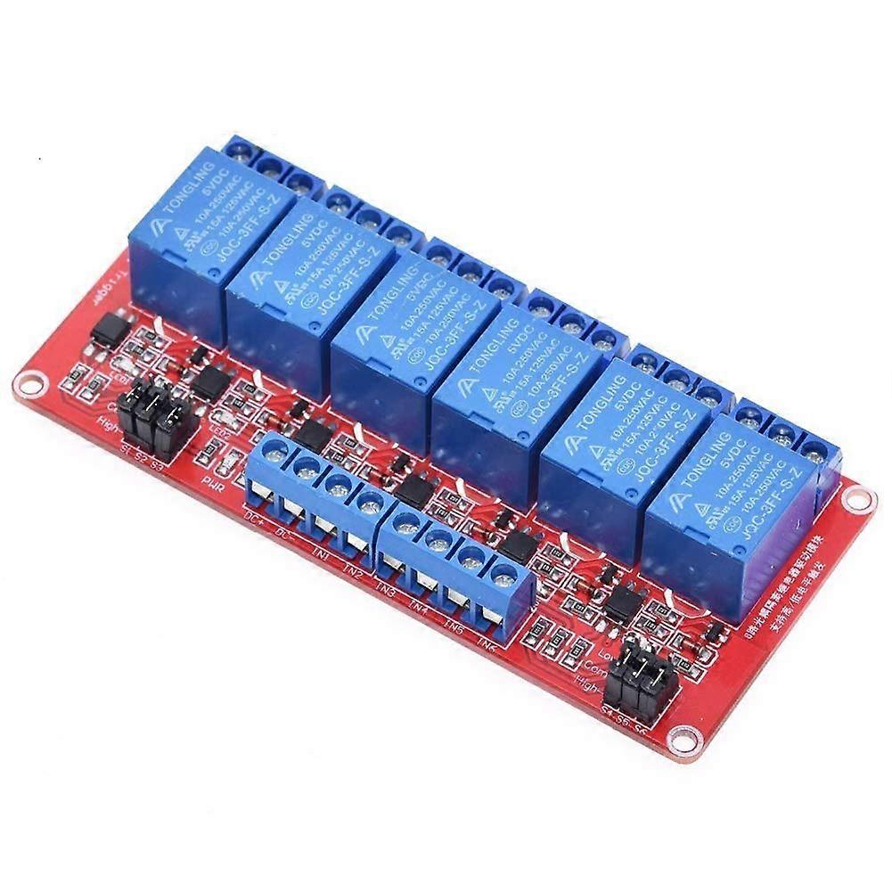 Relay Module with Optocoupler High/Low Level Trigger for Arduino (5, 5V Relay 6 Channel)