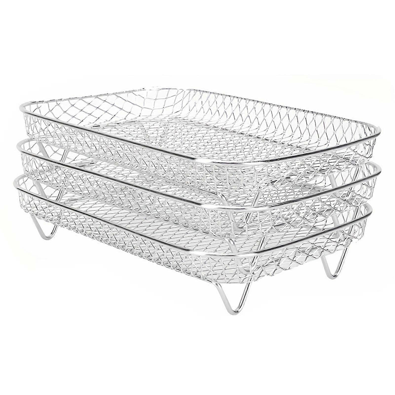 3-Layers Stackable Dehydrator Racks Easy to Use and Clean BBQ Grill Rack