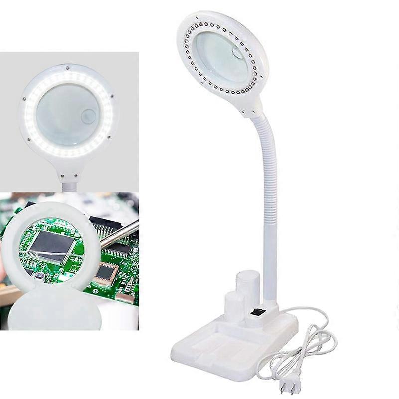 White LED Desk Lamp Desktop Magnifying Glass Work Lamp