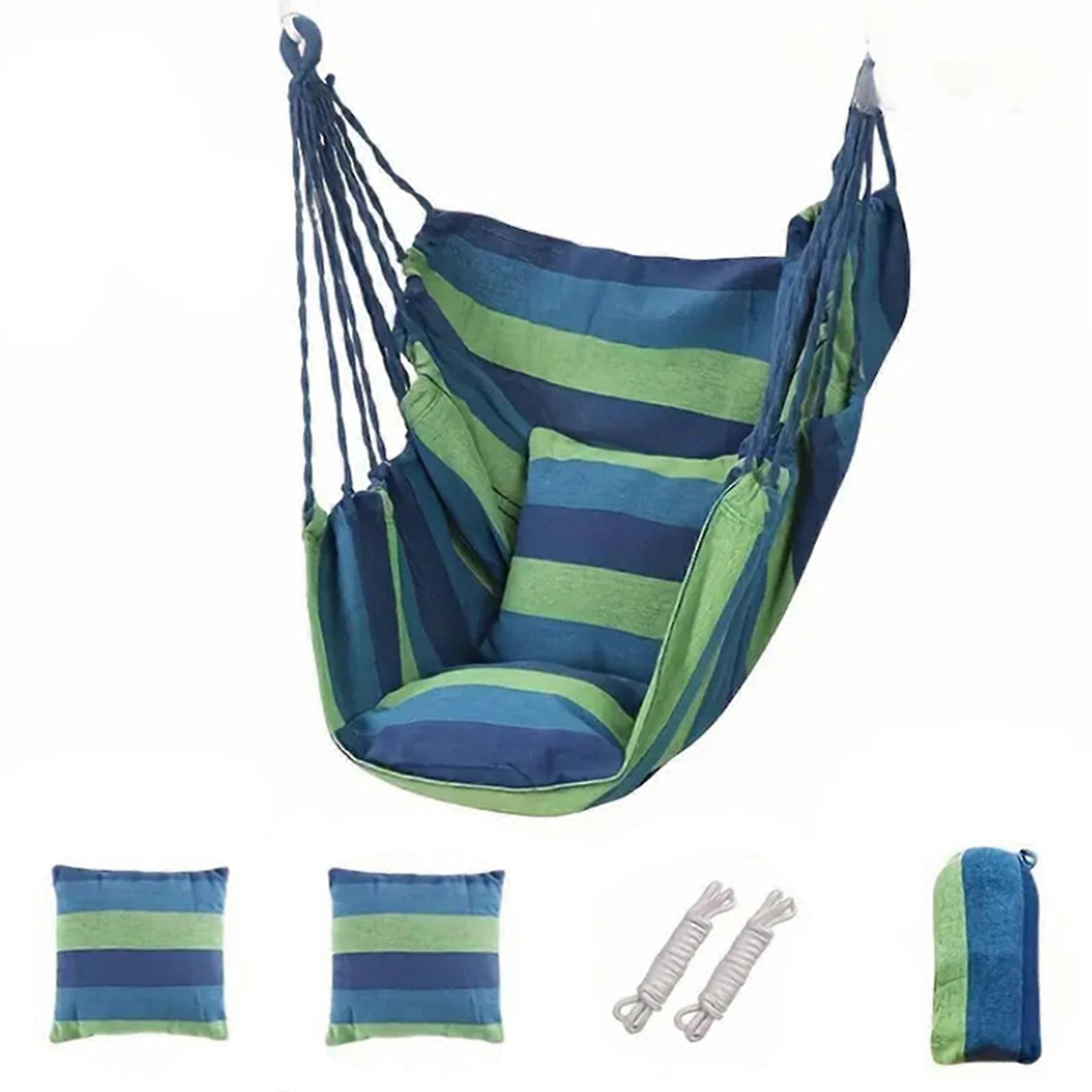 Portable Outdoor Hammock Swing with 2 Pillows Breathable Garden Hammock for Outdoor Camping Picnic