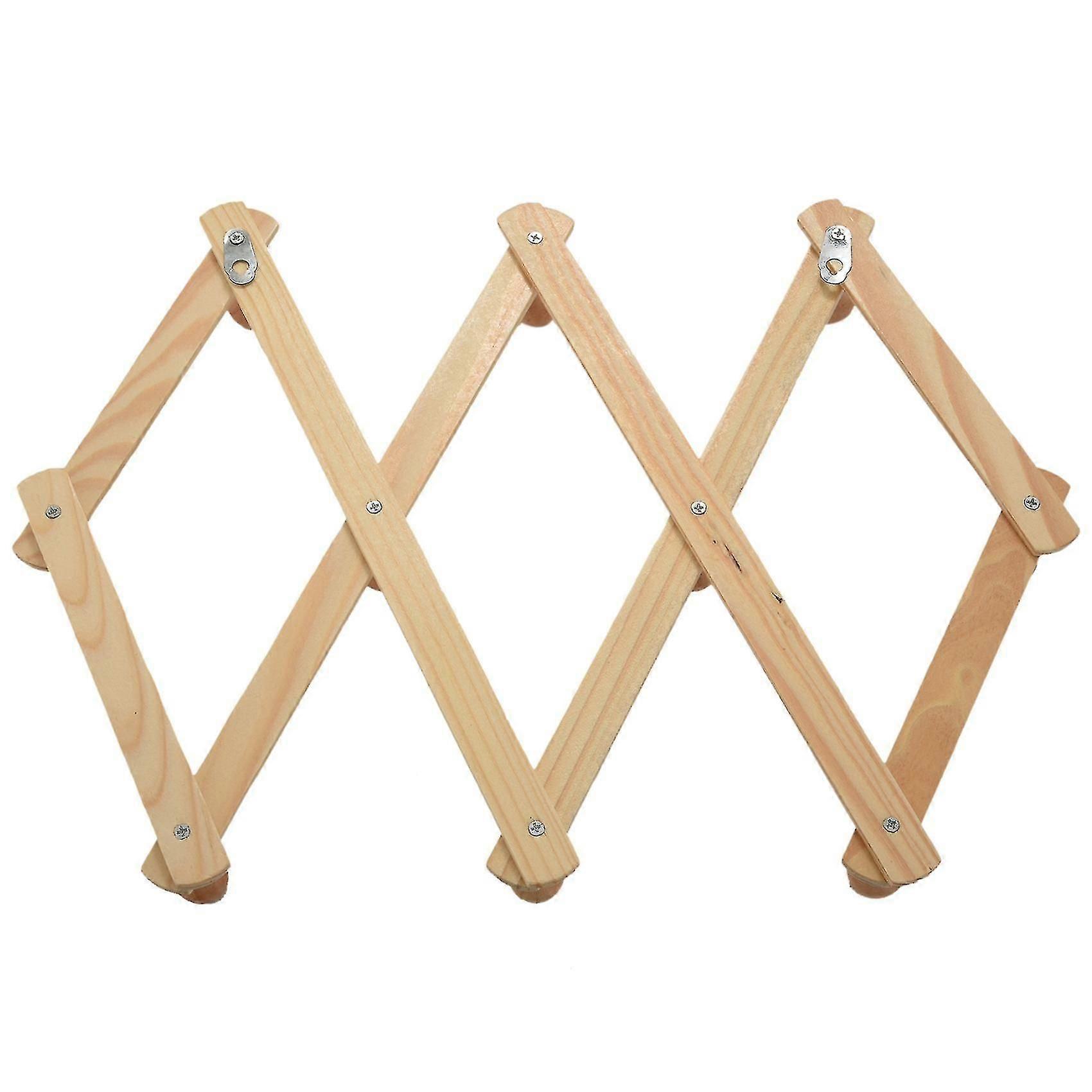 Expandable Wood Coat Rack - 10 Hooks, Pack of 2, Natural Finish