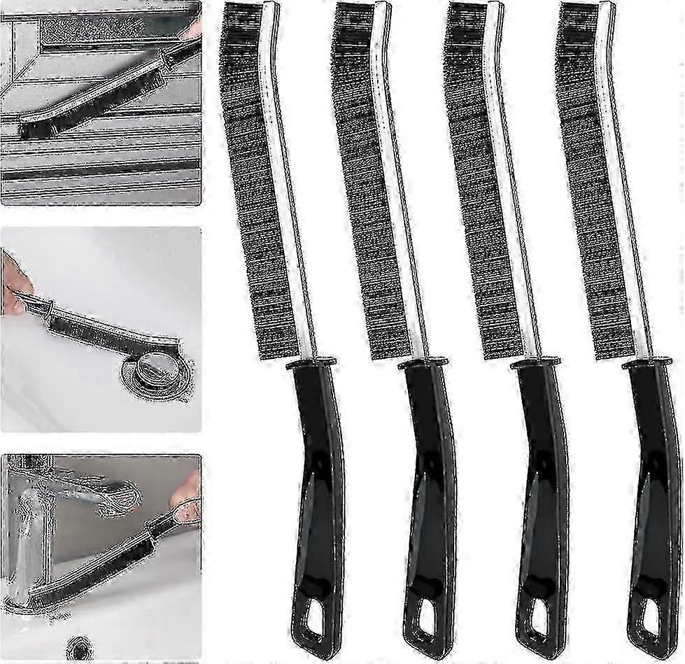 4pcs Hard Bristle Crevice Cleaning Brush for Bathroom, Kitchen, Windows