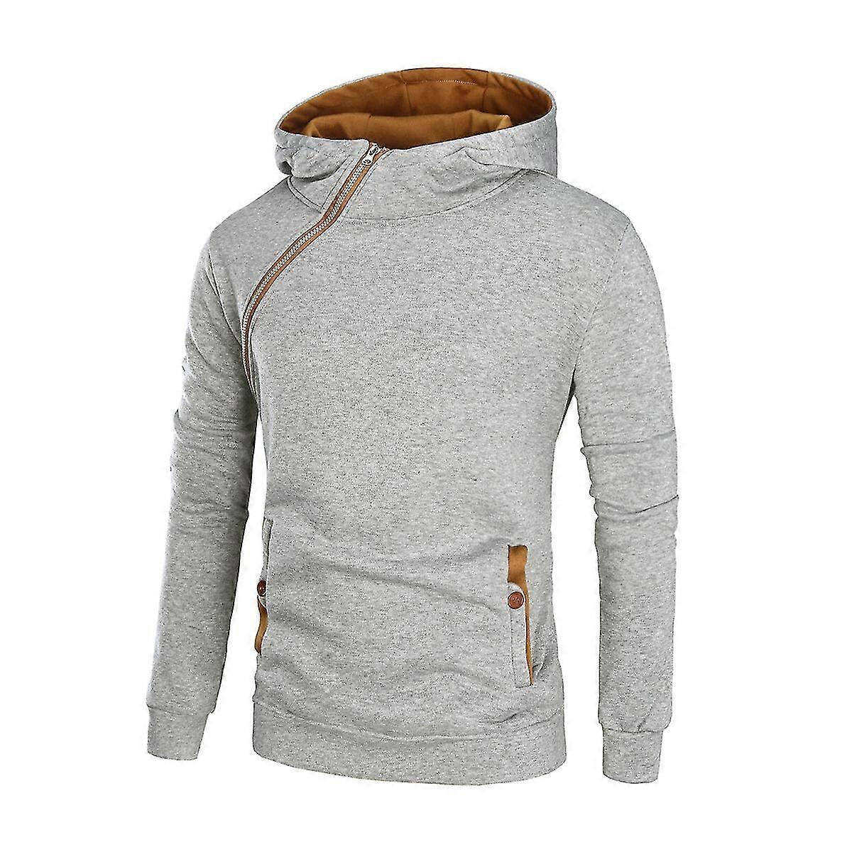 Pull à capuchon à capuche diagonal pour hommes