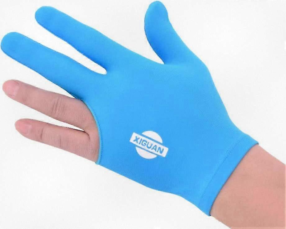 Non-slip breathable left-handed billiard glove for men in blue, single piece