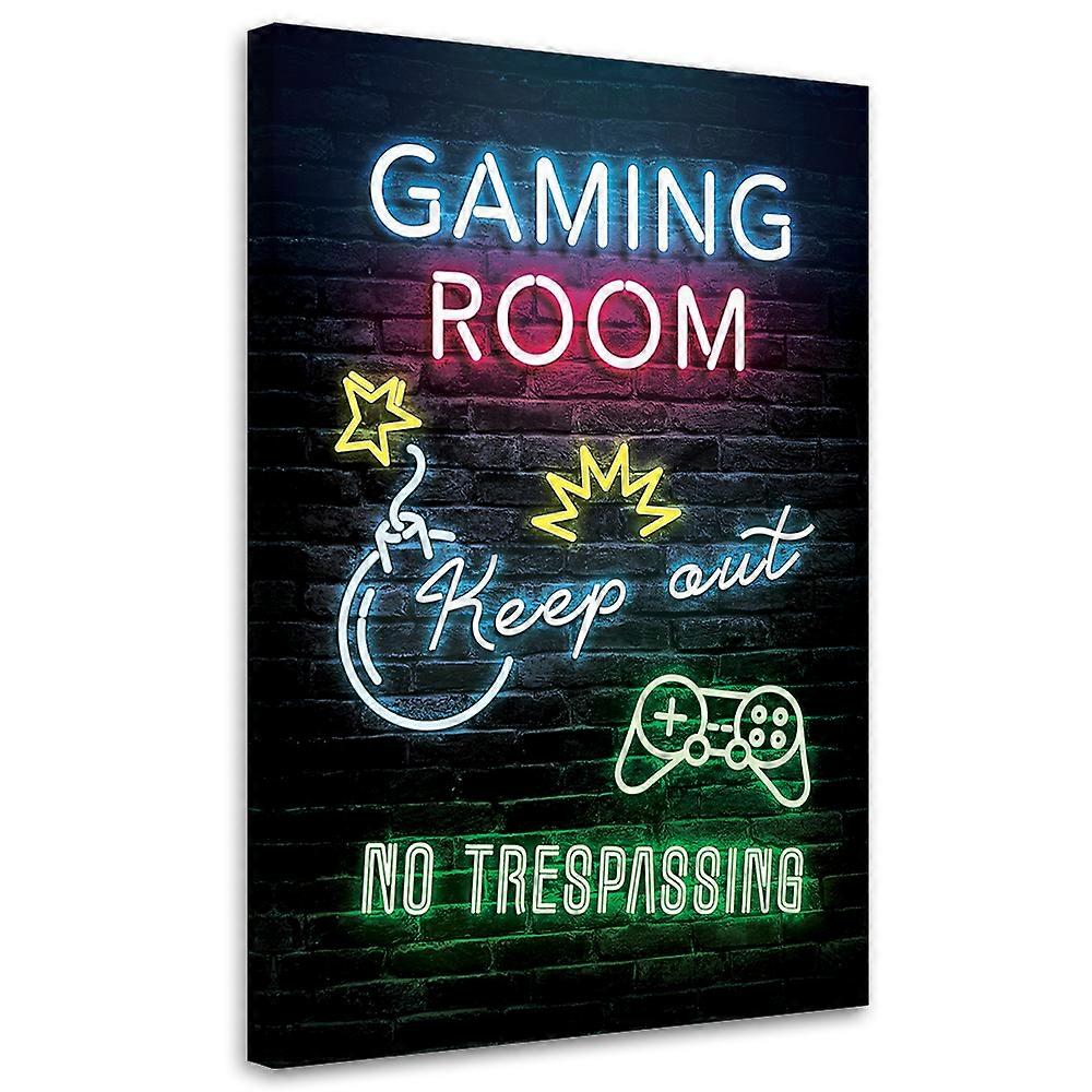 Canvas print, Game room gaming inscriptie - 60 x 90