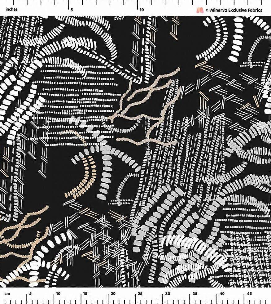 1.5m Minerva Exclusive Caveprint Connections Recycled Scuba Stretch Knit POD Fabric - per metre