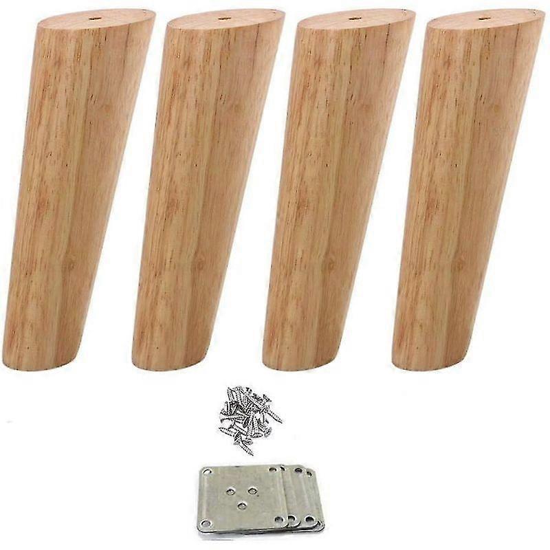 Lebanghui 4pcs Pés de Móveis de Madeira Cônicos Pernas de Sofá Pernas de Móveis de Madeira Maciça 7 polegadas