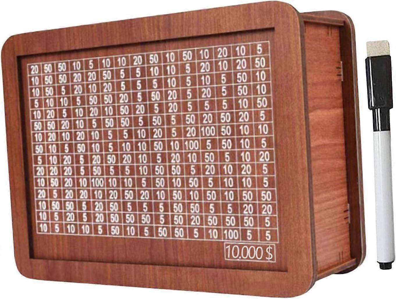 Wooden Money Box with Money and Numbers with Counter Crafts Portable Storage Case Money Saving Box for Adults Child