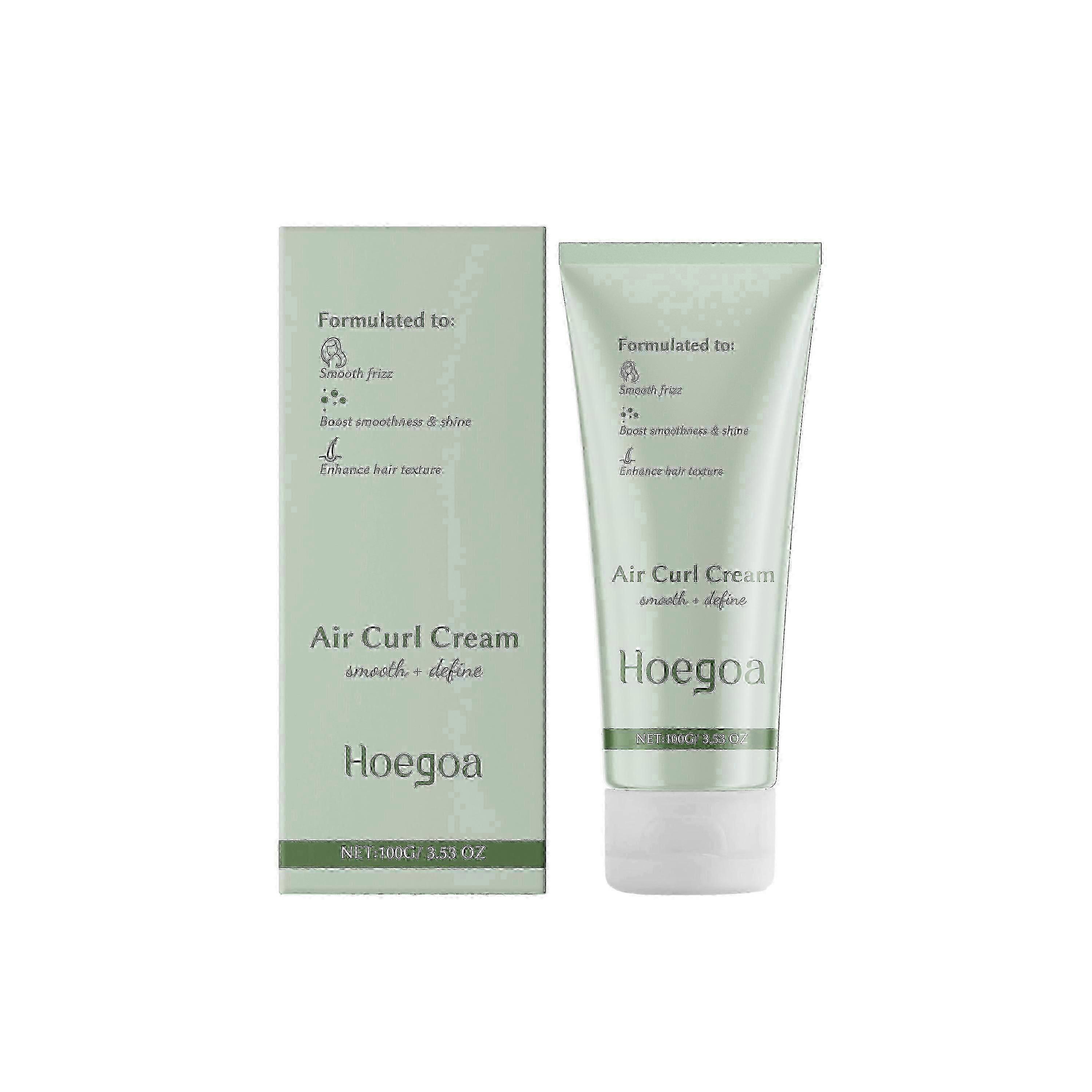 Hoegoa natural curl styling cream, curly hair styling, fluffy and shiny, elastic, natural curl styling cream