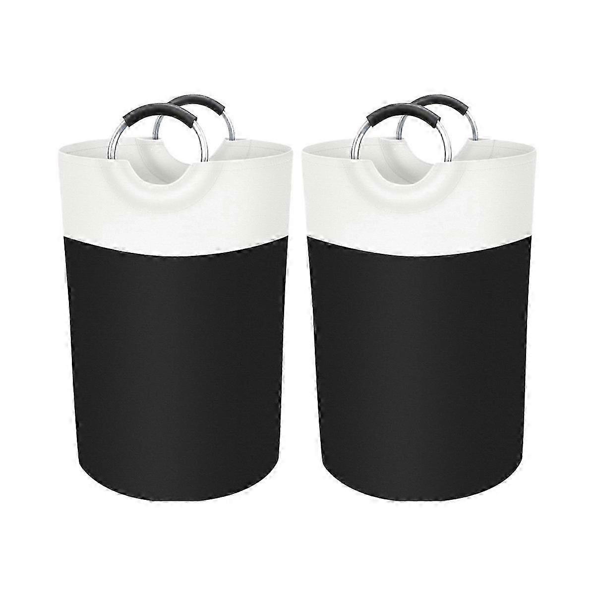 Collapsible Laundry Basket Hamper with Handles, 2-Pack Waterproof Foldable Storage for Dirty Clothes