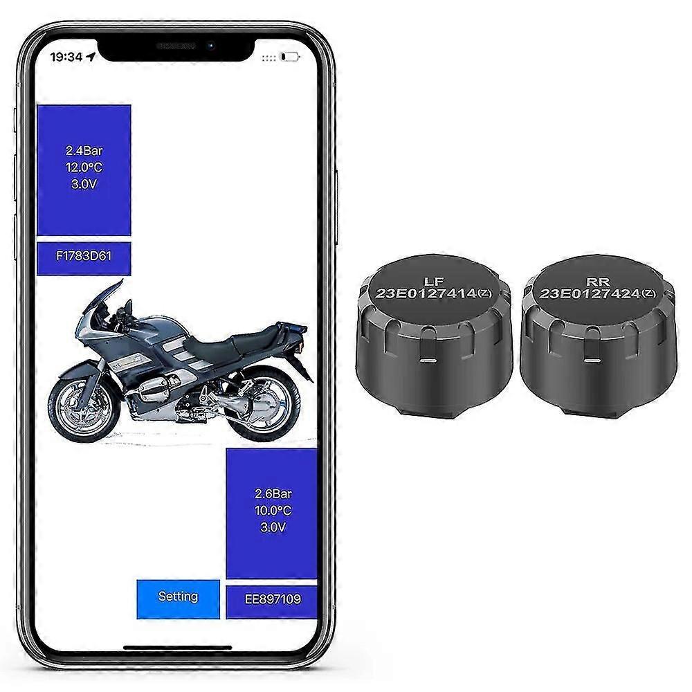 Motorcycle Tpms Bluetooth Tire Pressure Sensors Tyre Pressure Monitoring System External Sensor Android/ios Car Autobike Scooter
