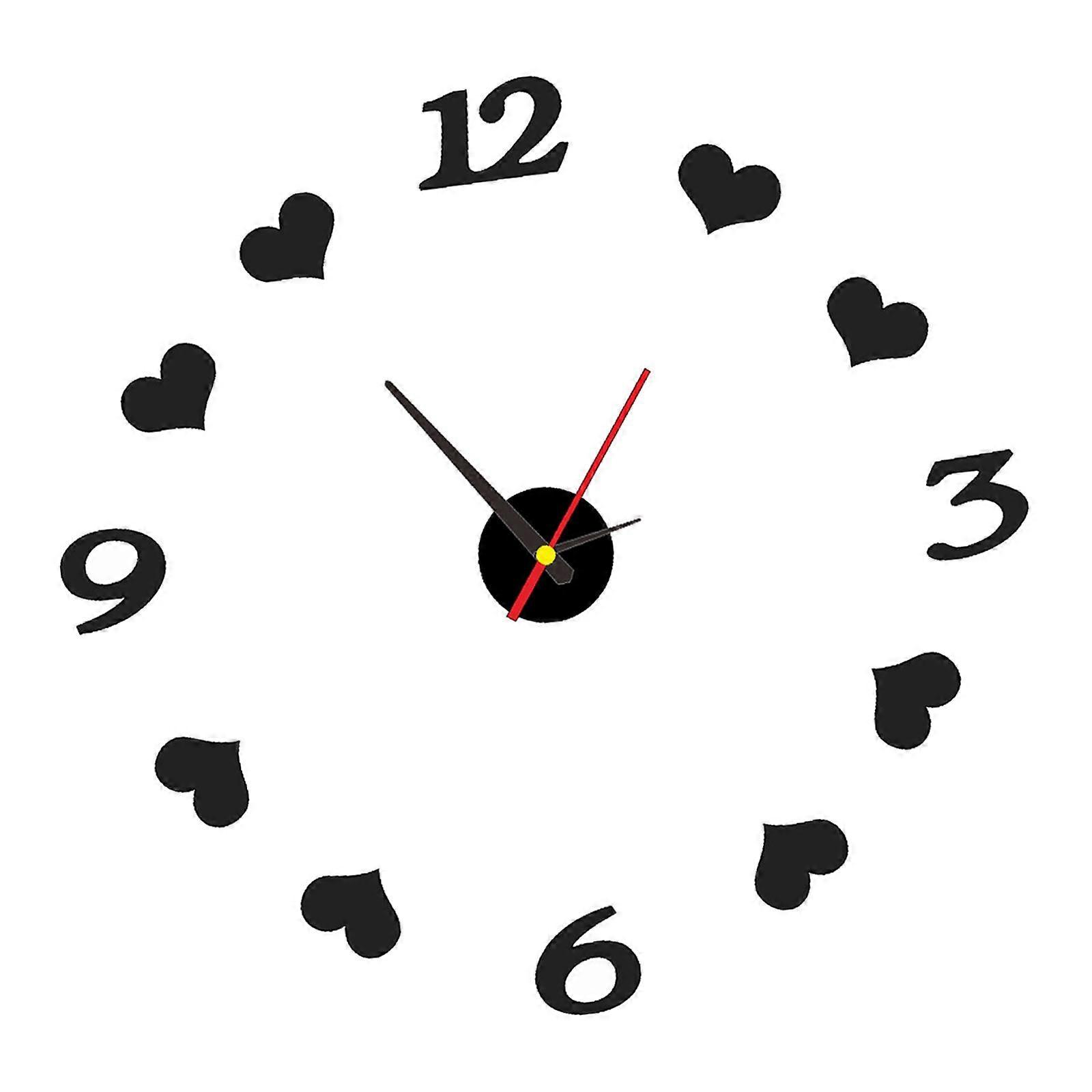 DIY Wall Clock 3D Frameless Wall Clock Large Modern Wall Clock Sticker