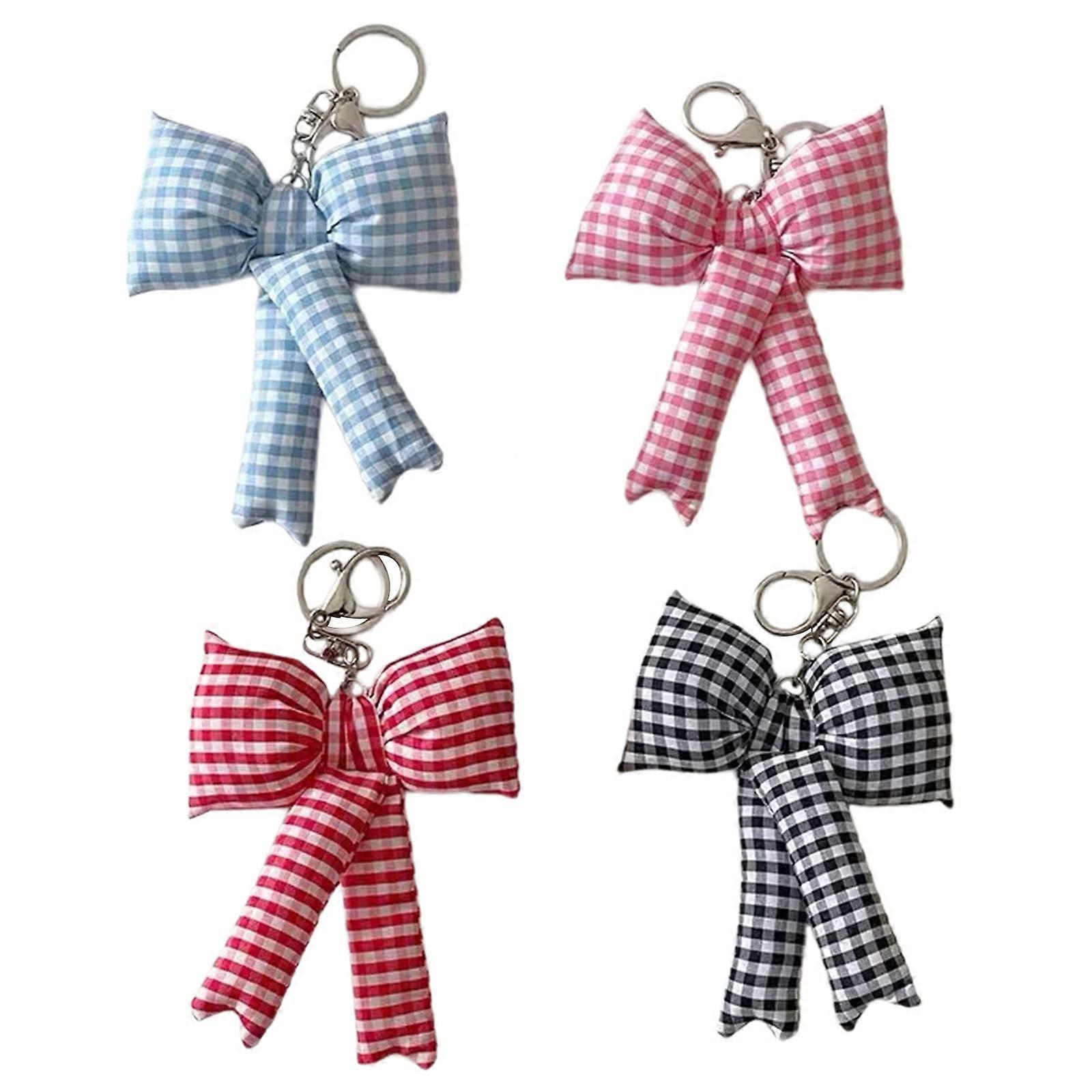 4pcs Bowknot μενταγιόν τηλεφωνικό αξεσουάρ γοητείας βαμβακερό κορδόνι κορδονιών τηλεφώνου τόξων χειροποίητο μπρελόκ για διακοσμήσεις τσαντών πορτοφολιών