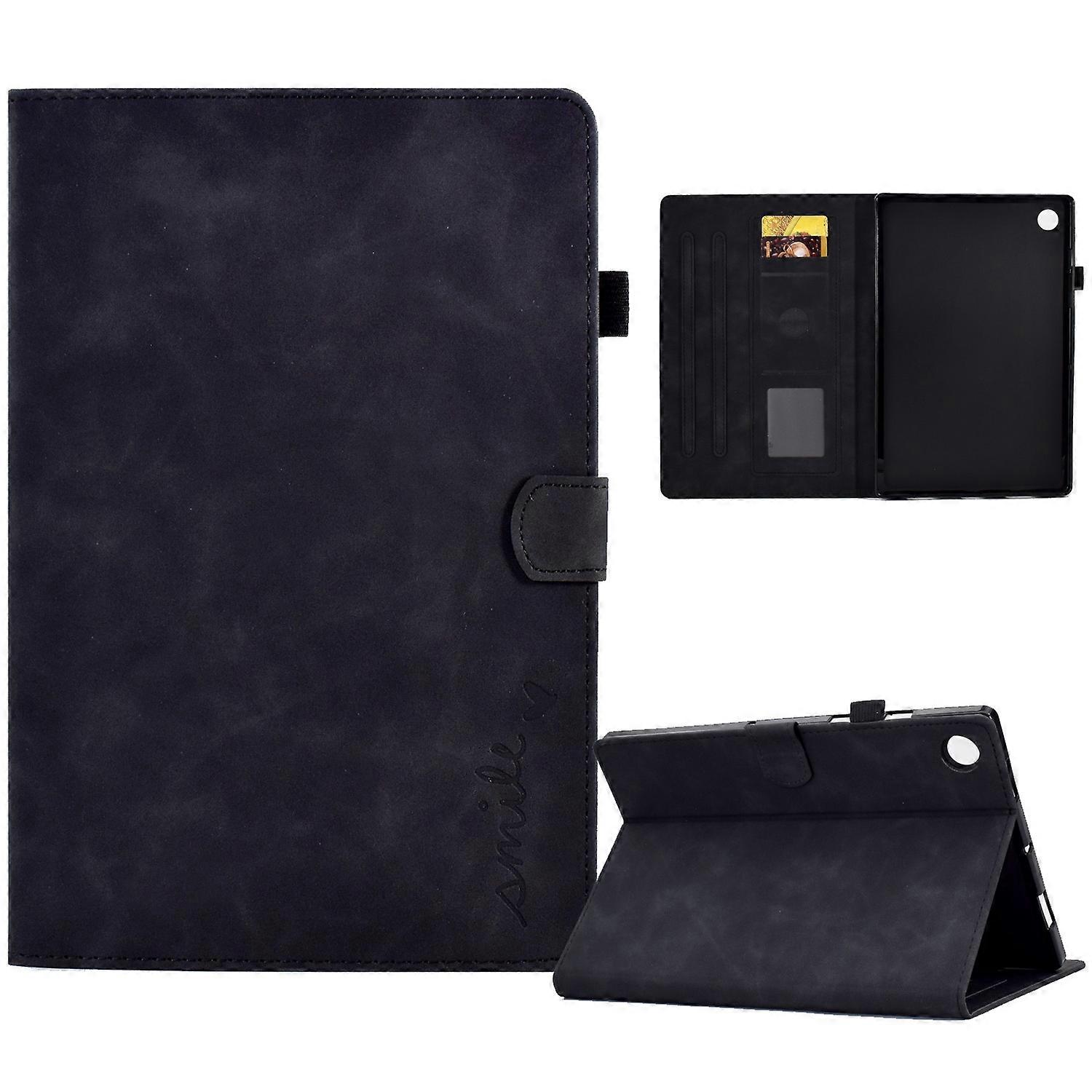 Embossed Smile Flip Smart Leather Tablet Case For Samsung Galaxy Tab A9+