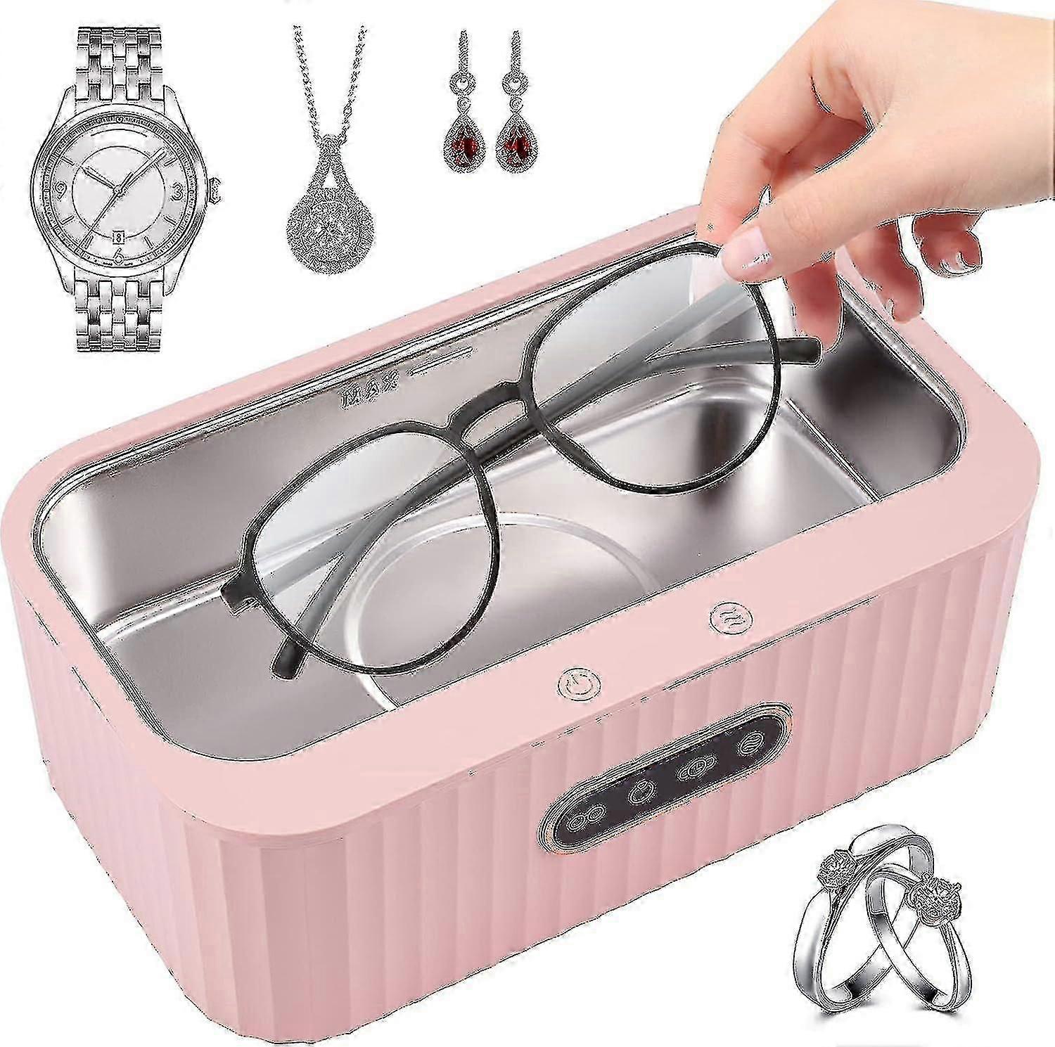 Ultrasonic Cleaner 400ml, 45khz Professional Ultrasonic Cleaning Machine, With 4 Cleaning Modes, Touch Function, Stainless Steel Ultrasonic Tray For J