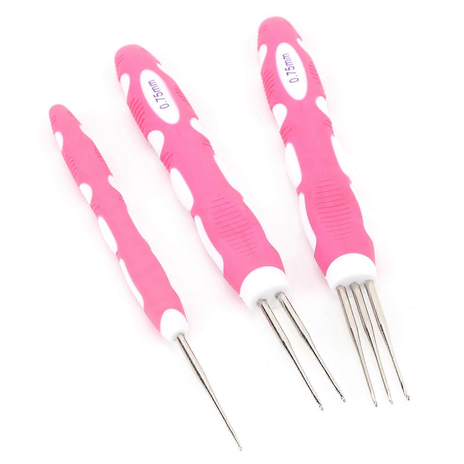 0.75mm Dreadlock Crochet Hook with Interlocking Tool Ergonomic Handle Braid Craft Dread Locks Needle Kit 