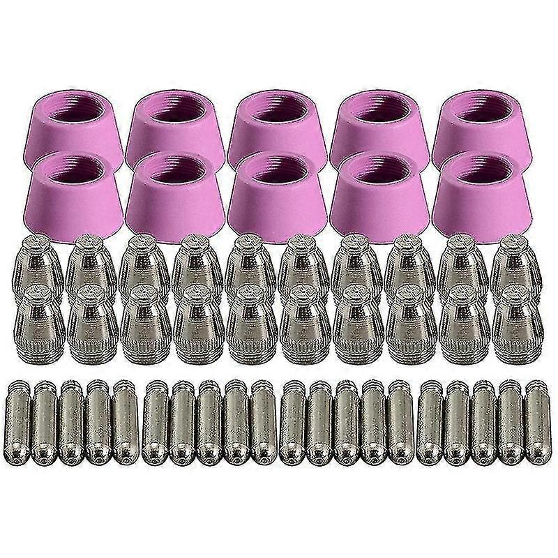 50pcs Plasma Cutter Torch Consumables Electrode Nozzles Cups Kit For -60 Sg-55 Wsd-60 Fit Cut-60 Lg