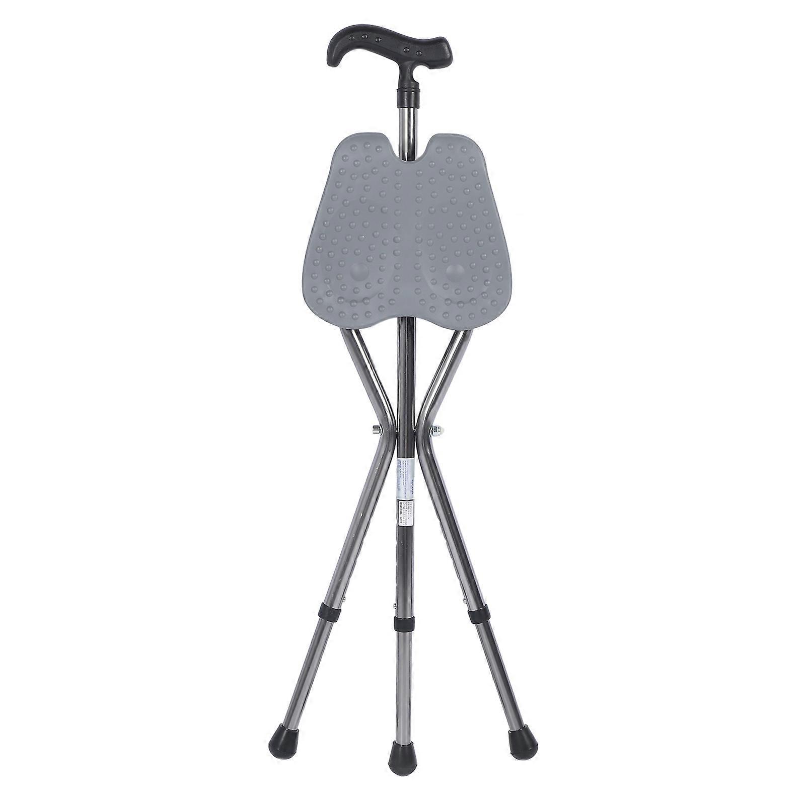 Folding Canes with Seat Aluminum Alloy Ergonomic Portable Versatile Walking Stick Crutch Stool for Seniors