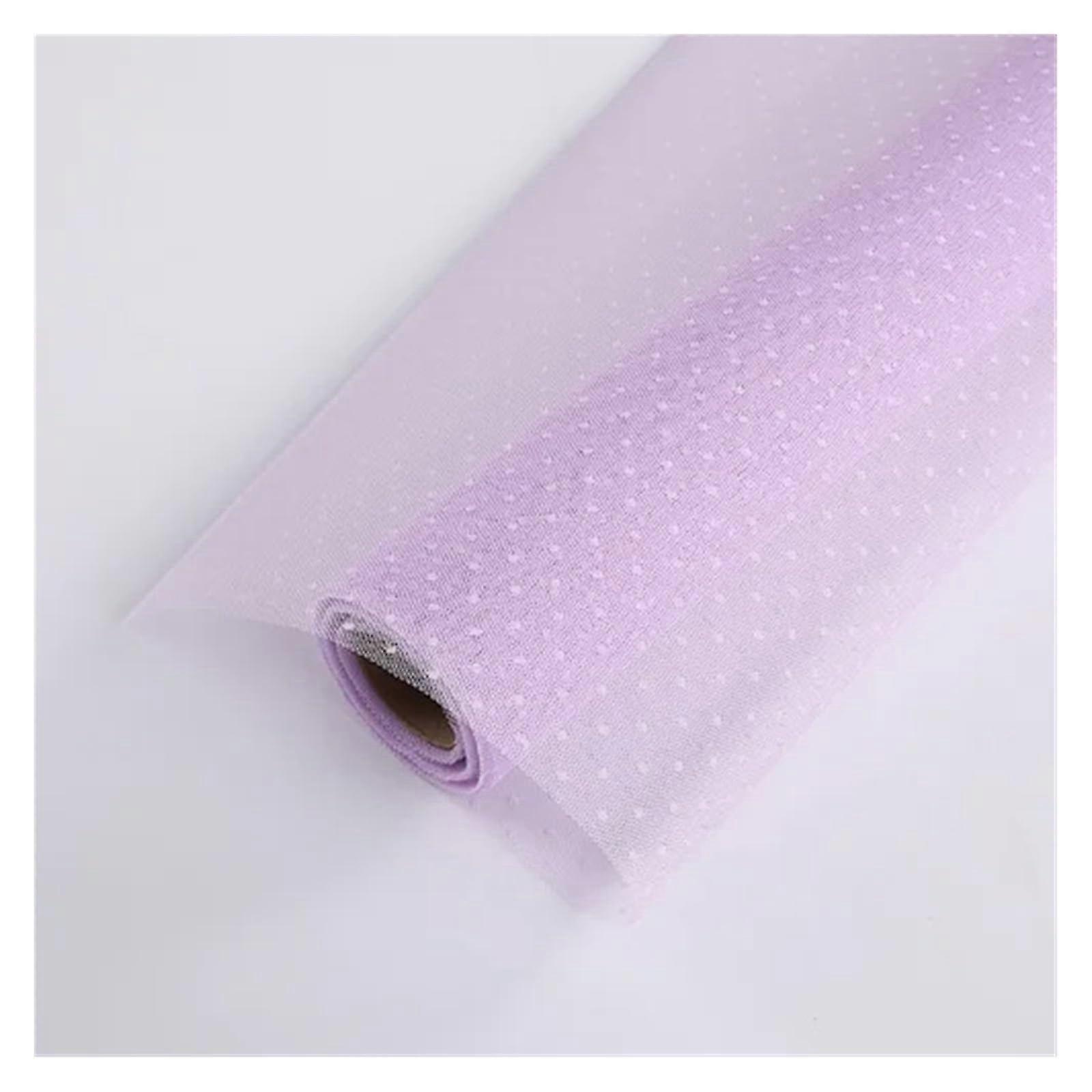 50 cm x 10 Yard long roll, dots, transparent, wrapped flower gauze, bouquet, packaging material, highquality, hollow, thin yarn net (Color 003)