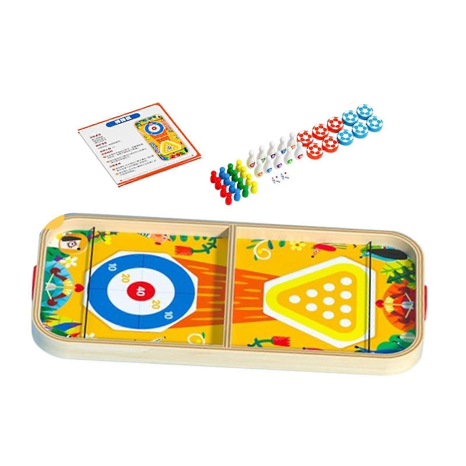 Fast Pucks Game Battle Bowling Board Game for Kids and Adults Party Fun
