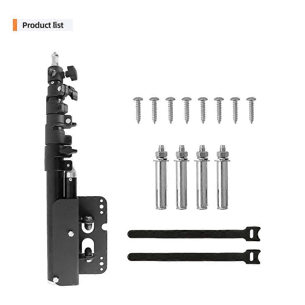 Metal Wall Mounting Light Stand with Triangle Boom Arm 180° Adjustable 100cm for Photography Strobe Monolight Softbox Reflector Ring Light