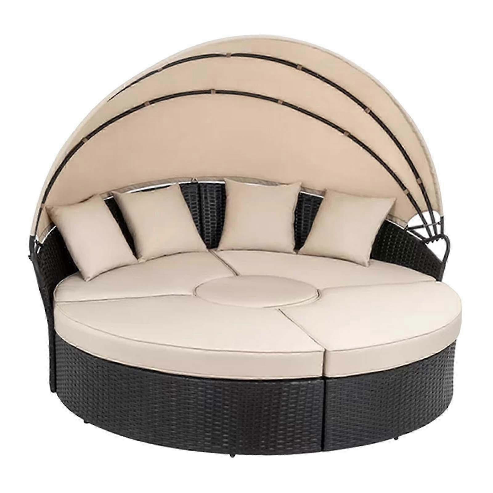 Outdoor Daybed Sofas with Canopy, Includes Cushioned Seating for Garden, Lawn, and Beach Use, Dimensions 160cm x 160cm x 78cm