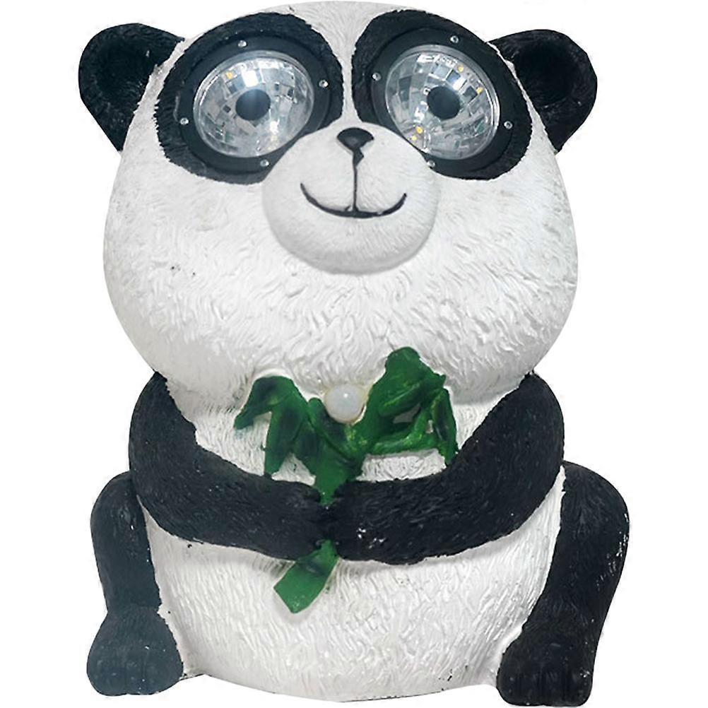 It sounds like you're referring to a product listing or description for a **solar powered panda shaped LED garden light**. Here's a refined and
