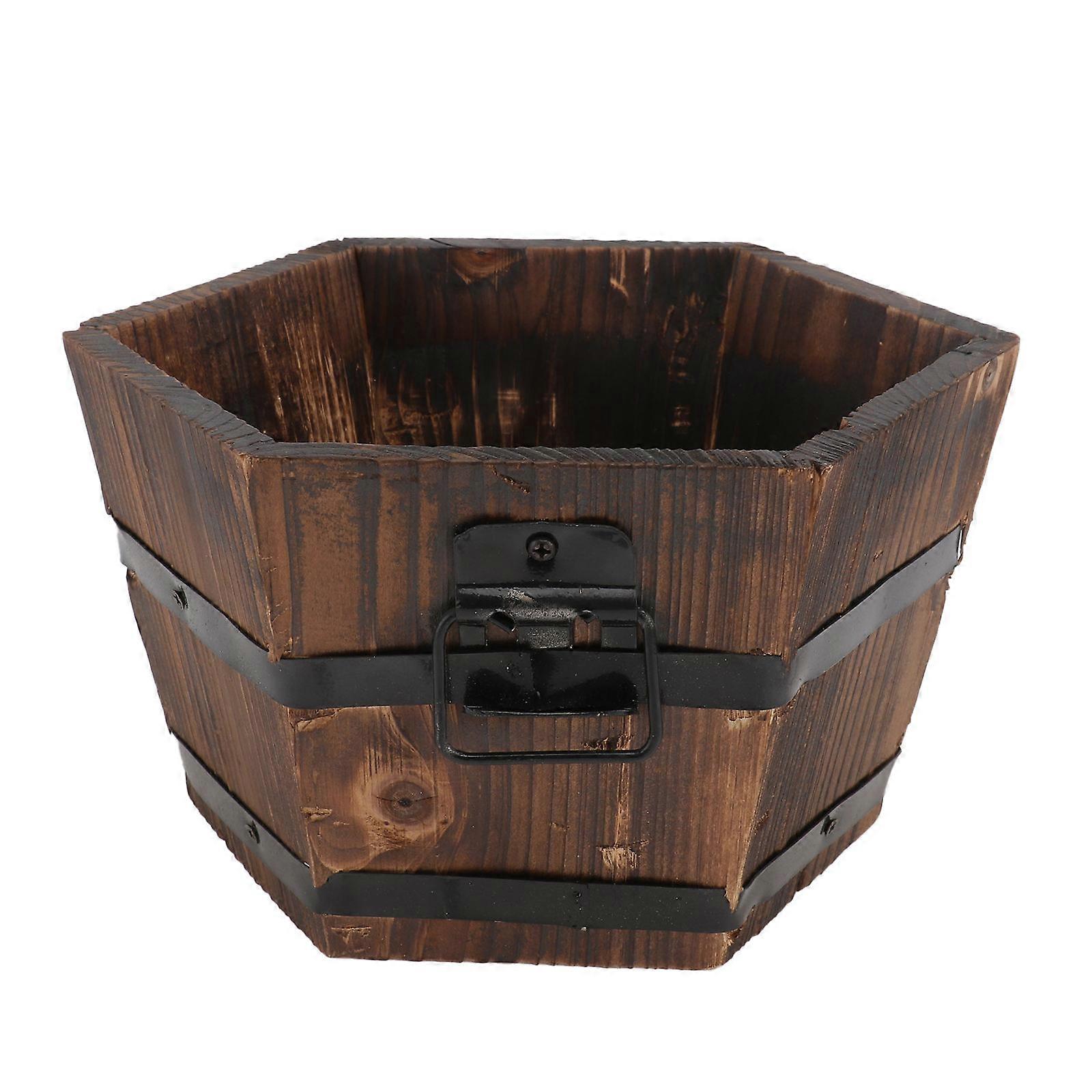 Rustic Succulent Box, Functional Wooden Flowerpot for Balcony Greenery,