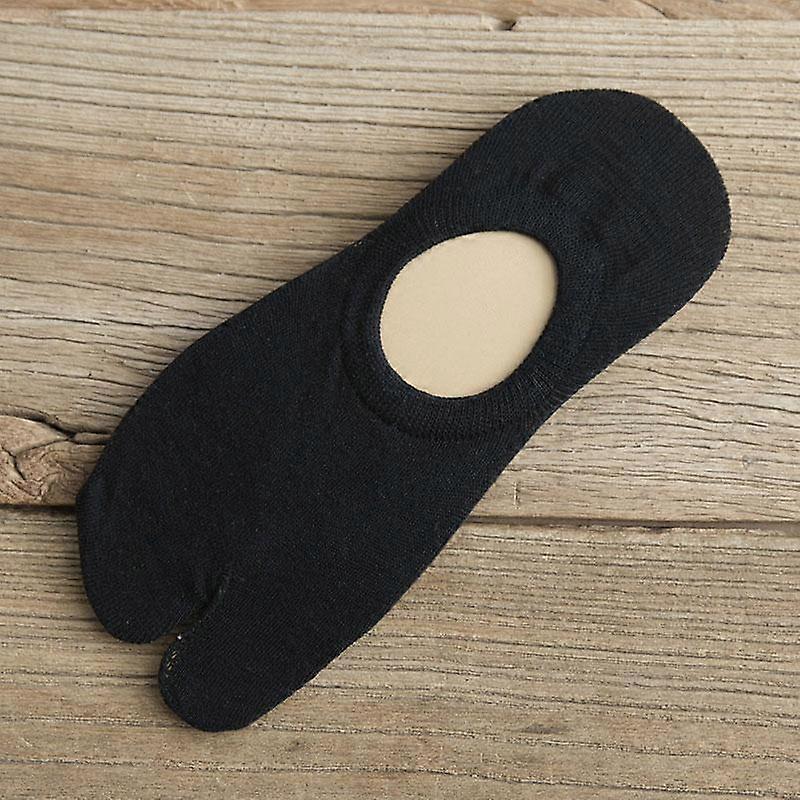 Summer Combed Cotton Couple Tabi Socks Solid Comfortable Breathable Two Toe Socks Women Men Non-slip Invisible Low Cut Boat Sock