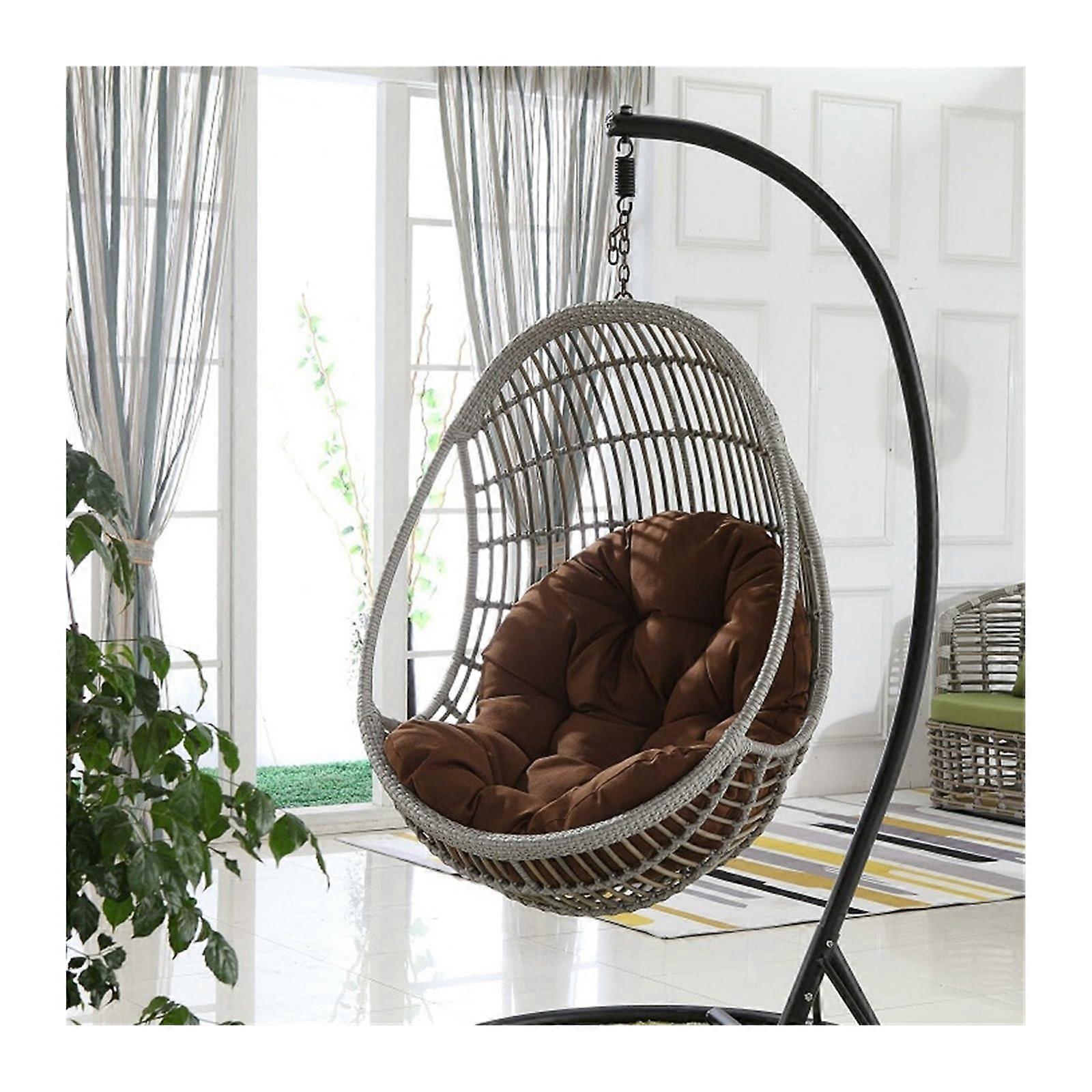 Hanging Egg Chair Cushion, Replacement, Thickened, (Color: Coffee, Size: 80X110CM)