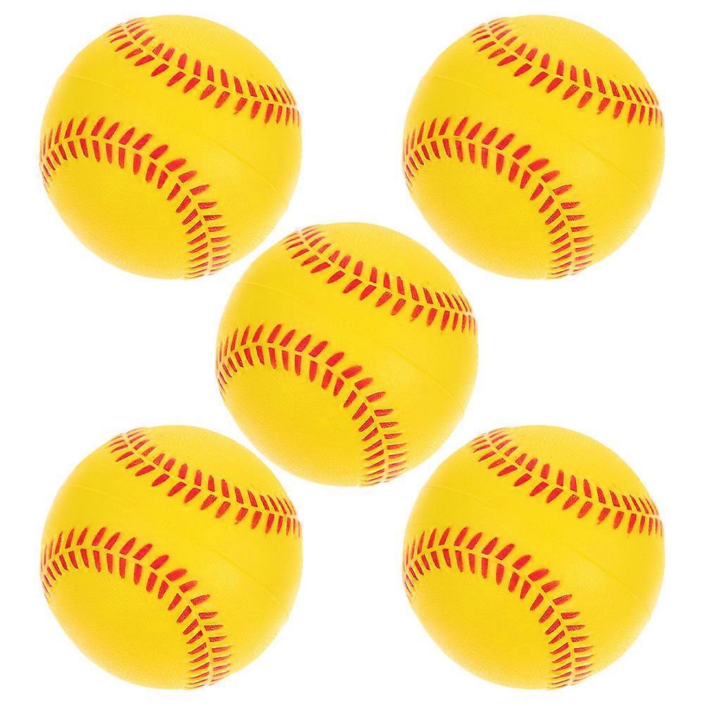 5Pcs PU Sponge Softballs Training Baseballs Practice Balls