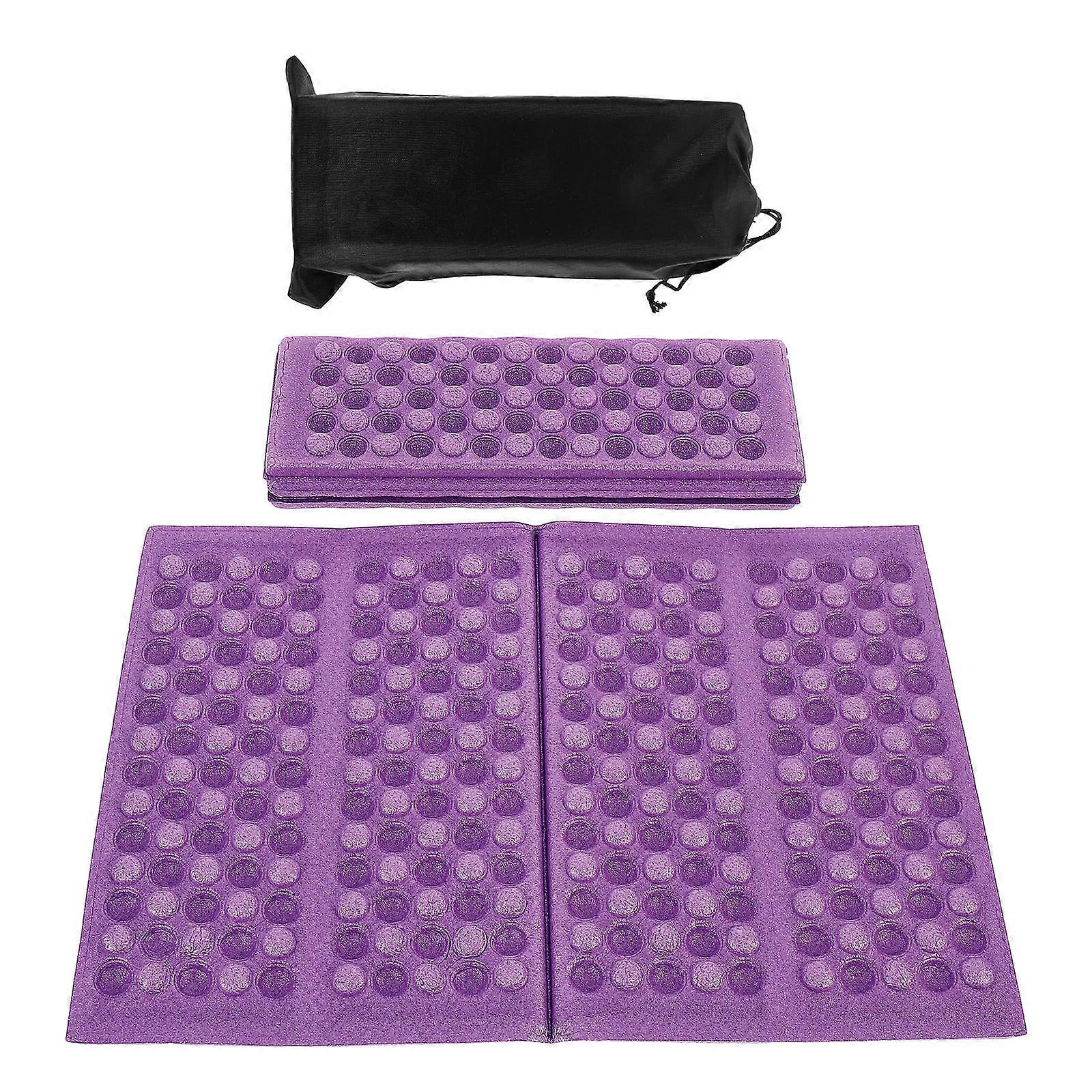 Folding Foam Camping Seat Mat Lightweight Outdoor Picnic Cushion for Hiking Portable Space Saving Design with Oxford Bag Purple