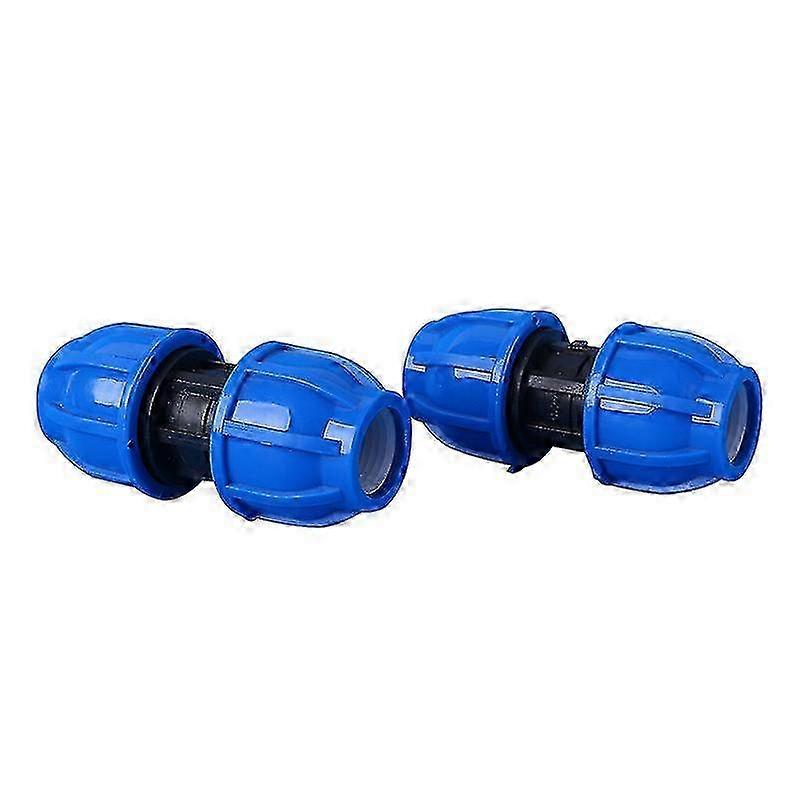 2pcs 32mm PE Plastic Straight Water Pipe Connector Adapter Fitting