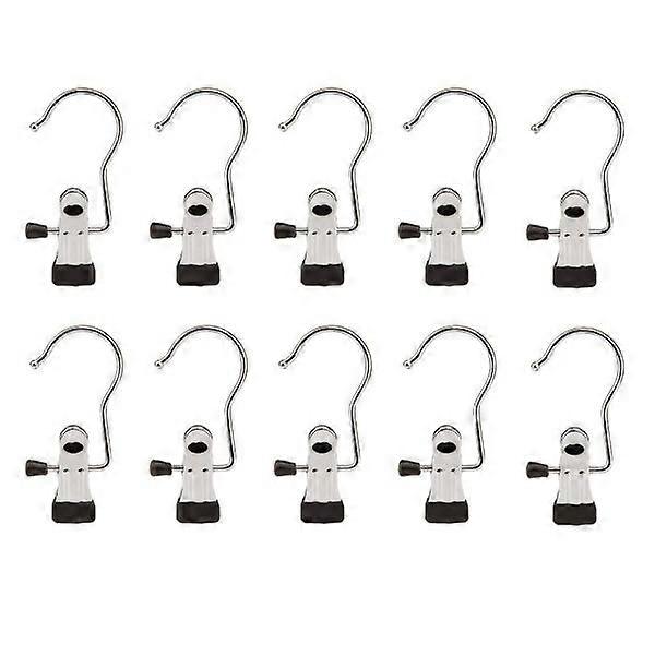 Hook with clip Stainless steel 10-pack