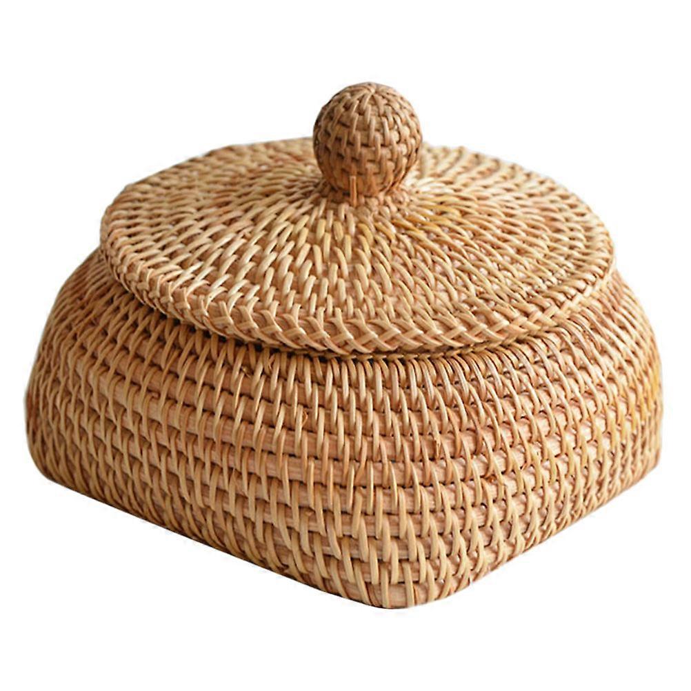 Simple Light Brown Storage Basket for Remote Controls, Snacks & Desktop Accessories Compact Organizer for Home Decor