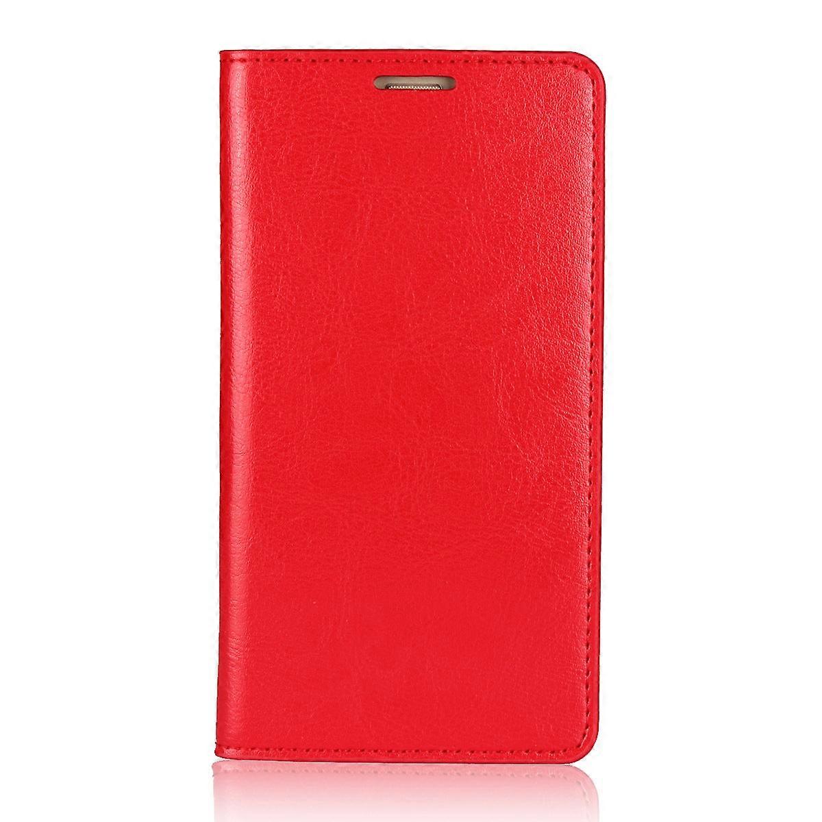 Veske Til Iphone 14 Rød Crazy Horse Lær