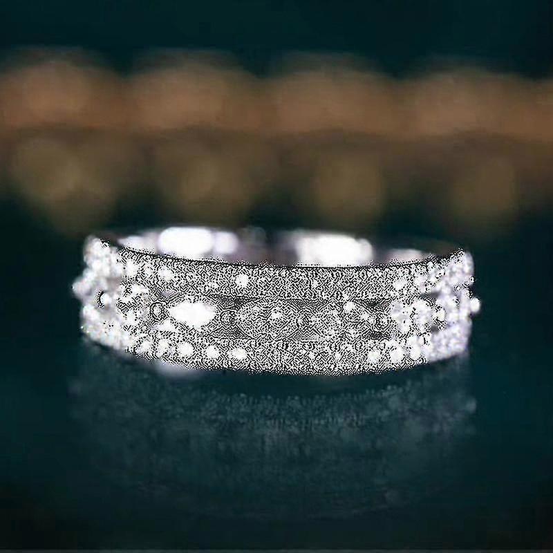 Anelli di fidanzamento di nozze per le donne regolabili zirconi cavi colore argento gioielli caldi regalo intero KAR110 2025