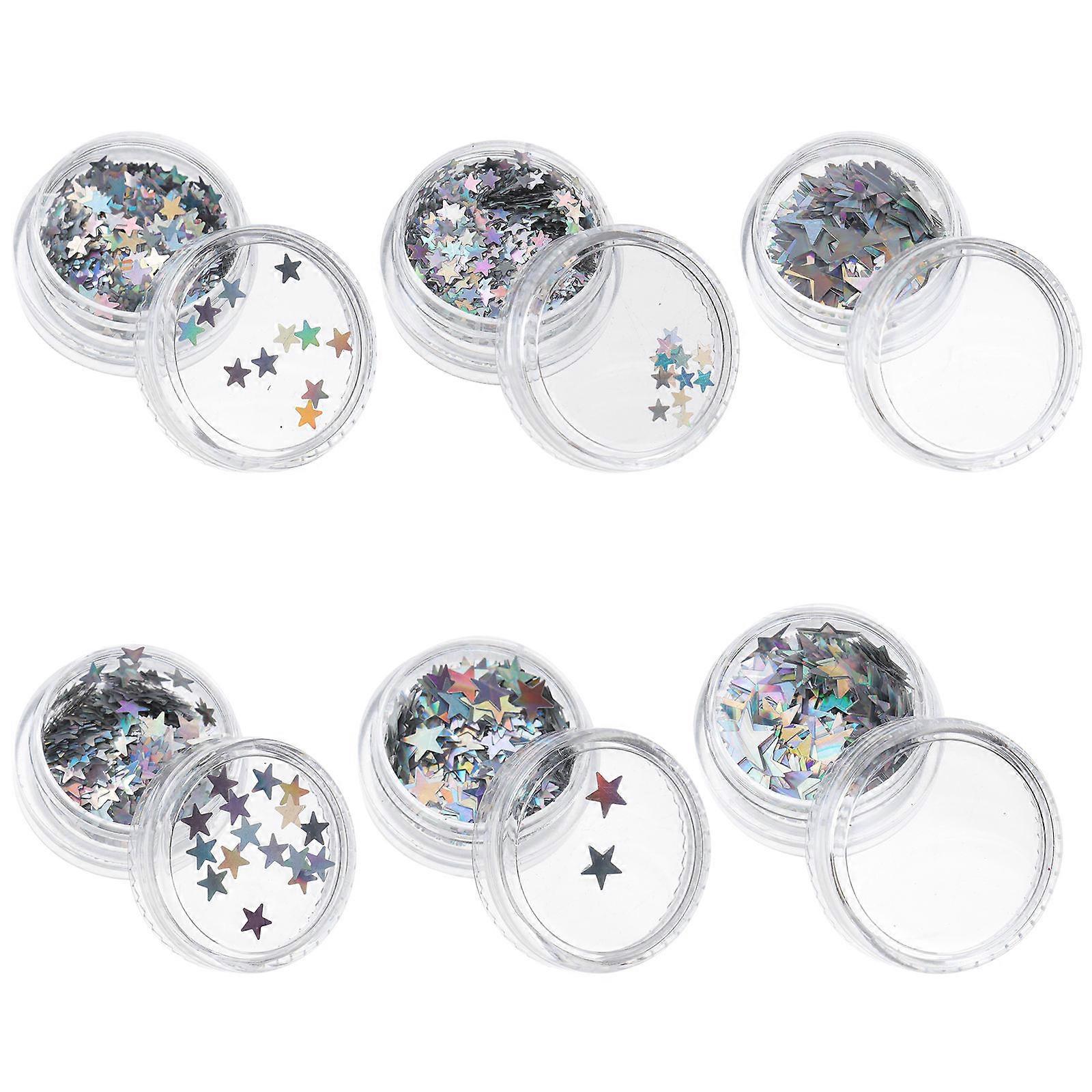 Star Glitter Μακιγιάζ Μανικιούρ Γυναικεία Lady Γυναίκα Home Use Ασημί 6 Σετ