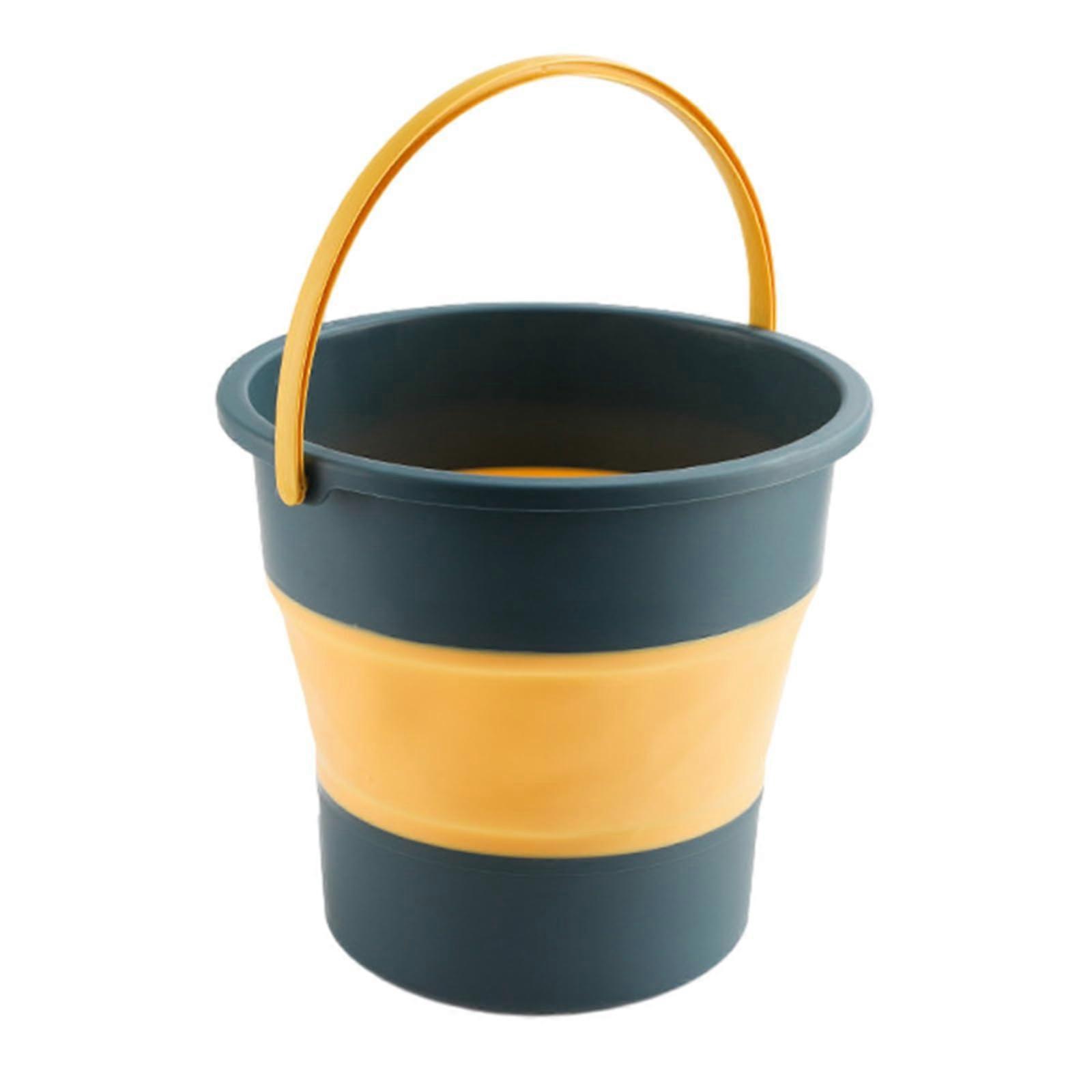 foldable water container, multifunctional, foldable, round tub, water pots for camping and fishing, 4.6/10/16.8 l 22.21519.6cm 4.6 L, Green