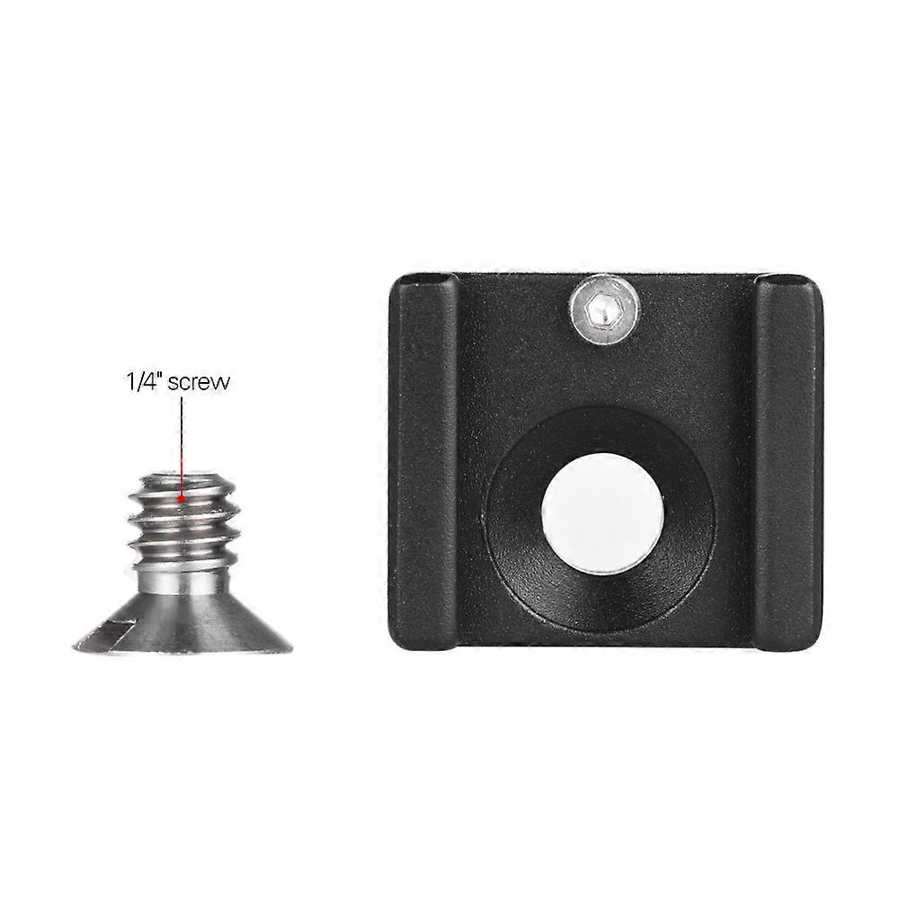 Andoer Cold Shoe Mount Adapter Base Bracket with 1/4" Mounting Screw for DSLR Camera Cage Flash LED Light Microphone (Pack of 1)