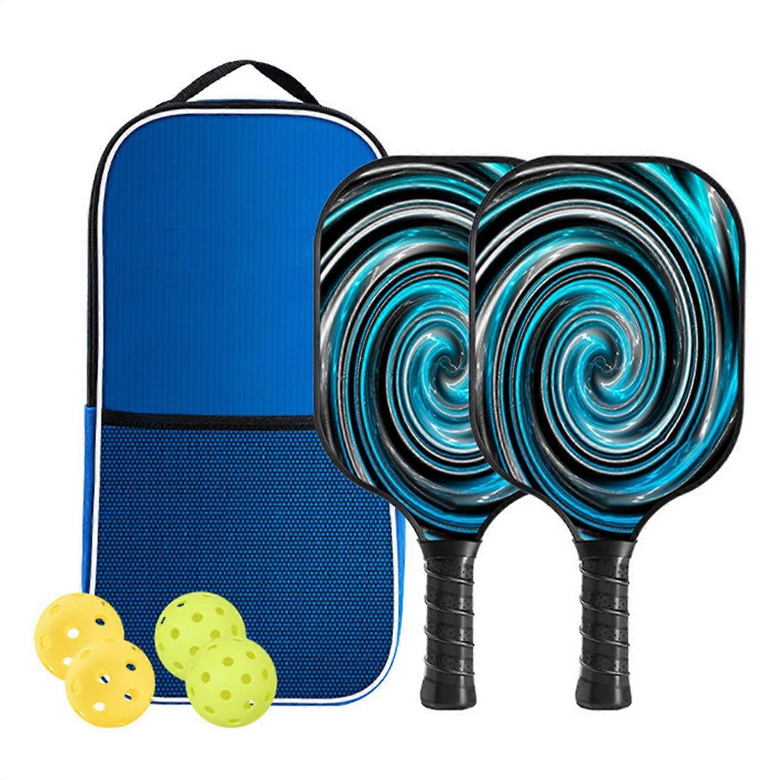 Paddle set, lightweight carbon fiber paddles with comfort grip, 39 x 20 x 13 cm, 2 paddles and 4 balls with carrying bag, for women and men