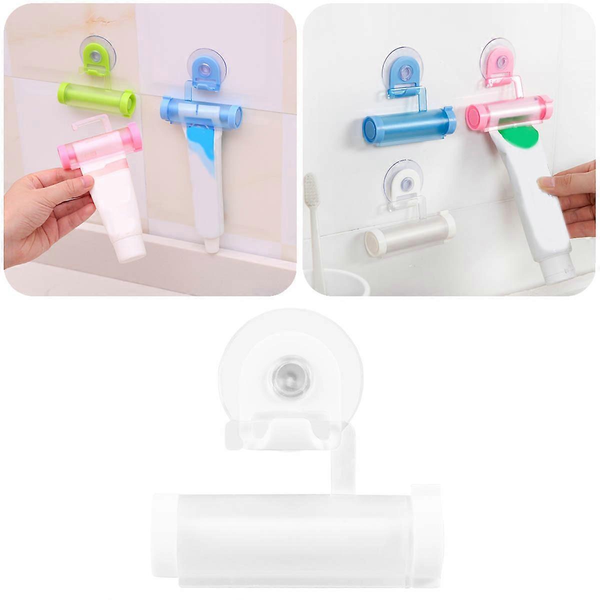 Reusable Toothpaste Squeezer with Wall Mounted Suction Hook Holder – Ergonomic Design for Easy Squeezing, Space Saving Cosmetic Use