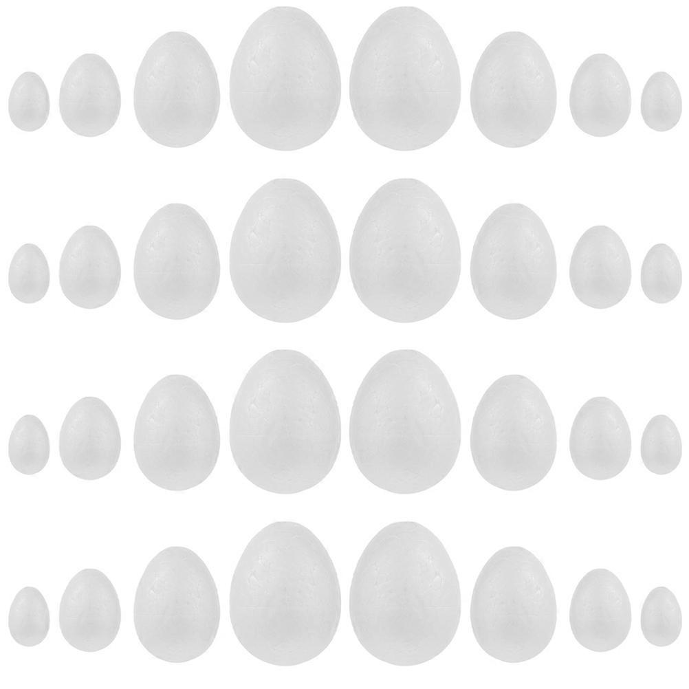 White Craft Egg Diy Eggs Blank Solid Egg For Halloween Christmas 40Pcs