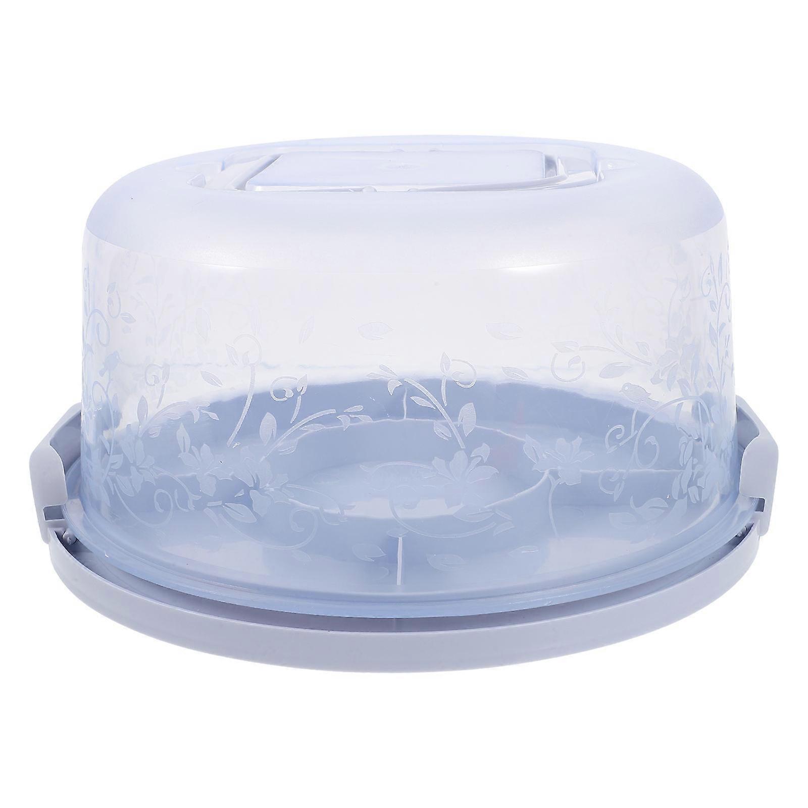 Cake Container with Lid and Handle for Parties Customer Deliveries Blue Round 8 Inches Storage 1Set