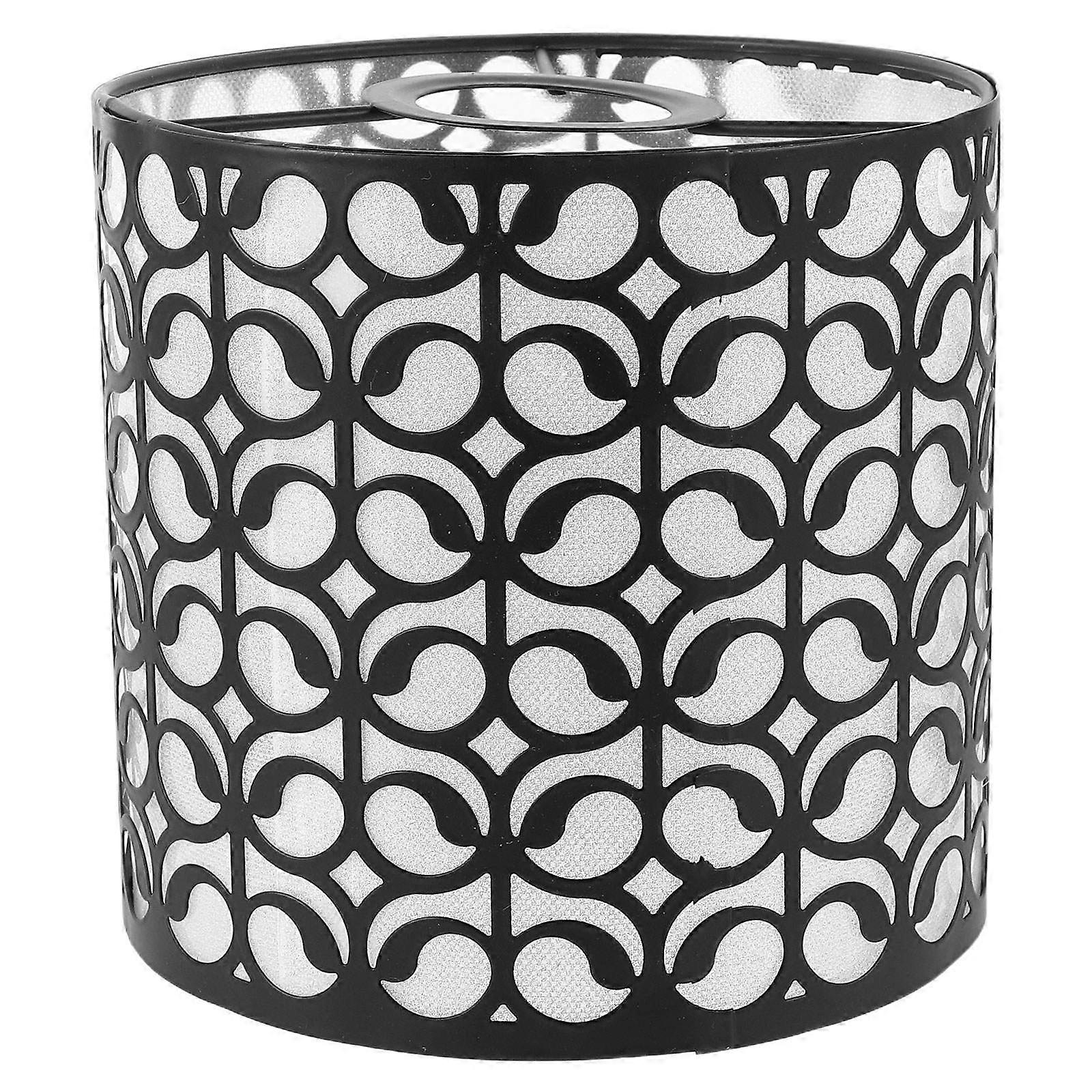Black Cylindrical Metal Owl Lampshade for Table Lamps with E27 Socket