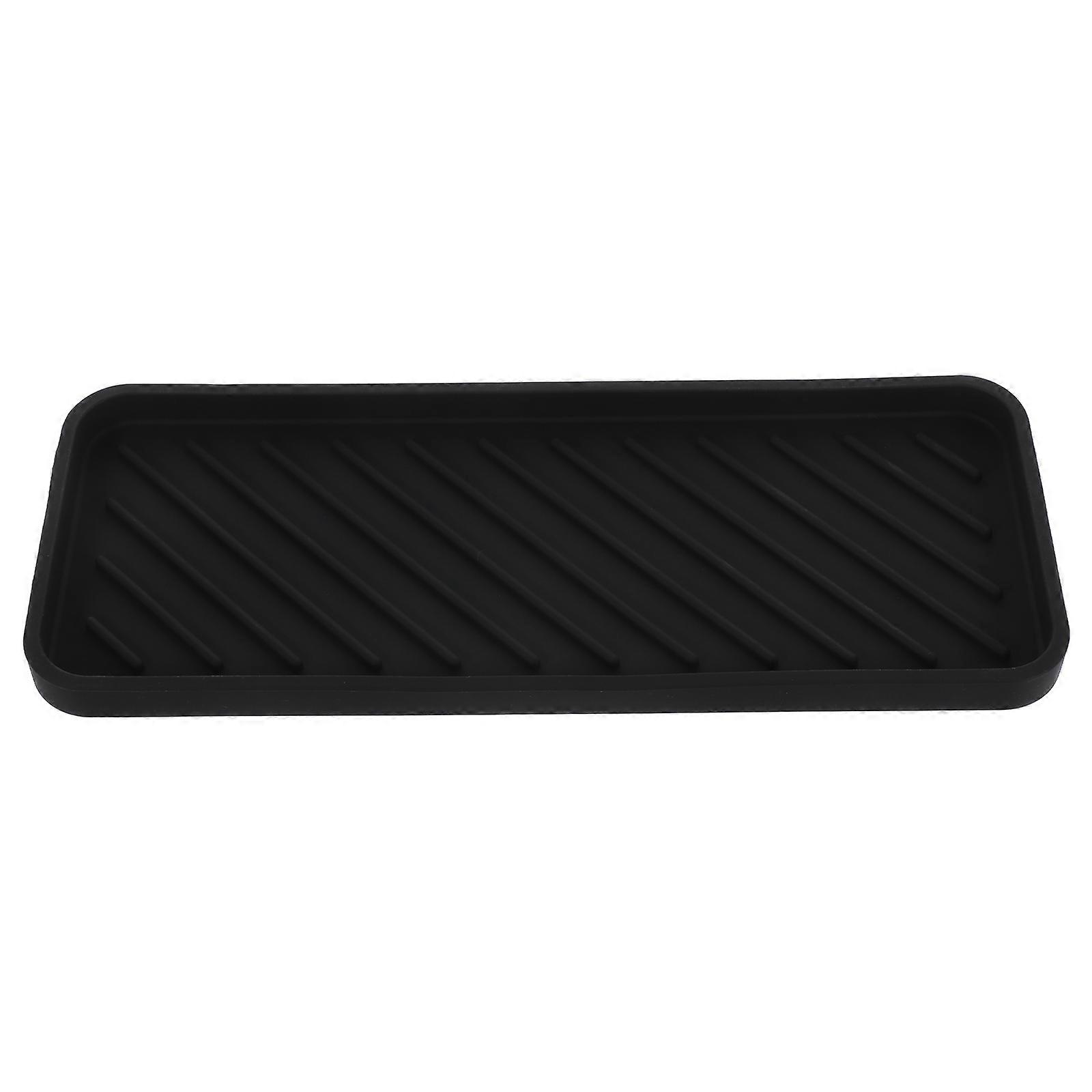 Sponge Holder Silicone Tray for Kitchen Counter Non-Slip Water Drainage Storage Soap Dishes 30.50X12.00X1.10CM 2Pcs