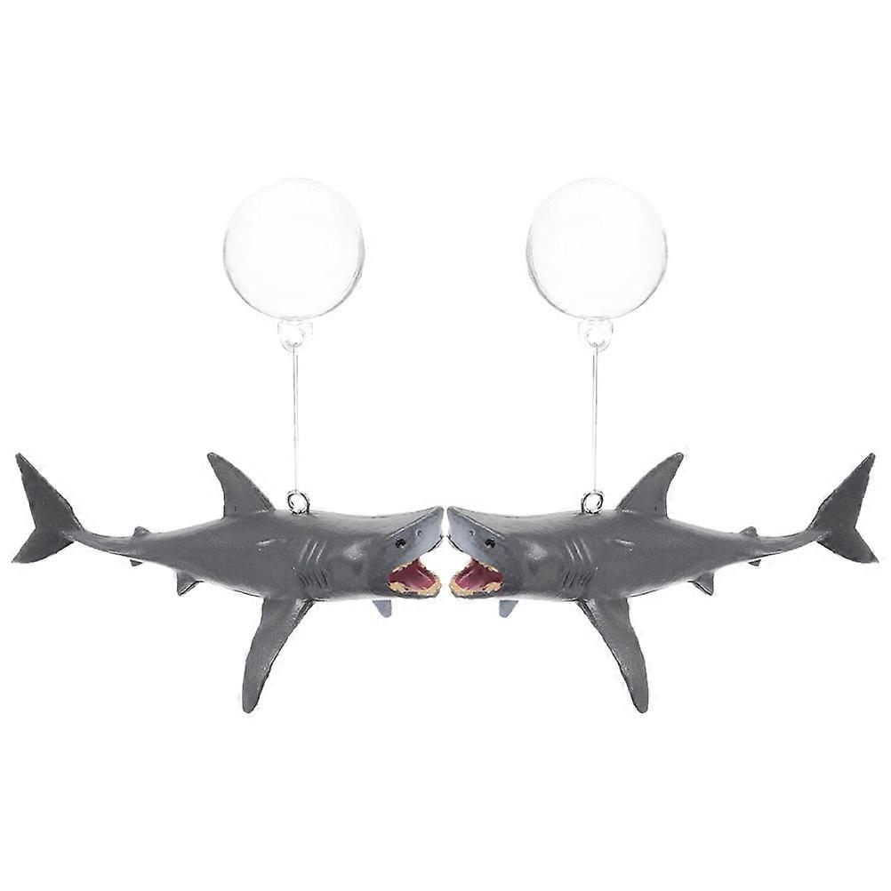 Aquarium Floating Decor Shark Shape PVC Material Design 2 Sets