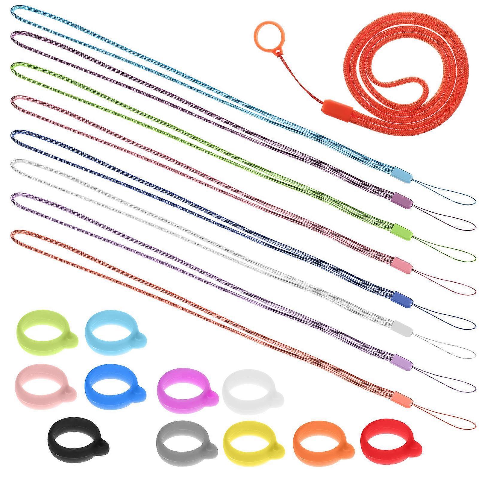 8 Pcs Lost Pen Lanyards with Flexible Silicone Round Rings for Keys, ID Cards & Pendants – Multi Purpose Use for Office, School & Outdoor Activities